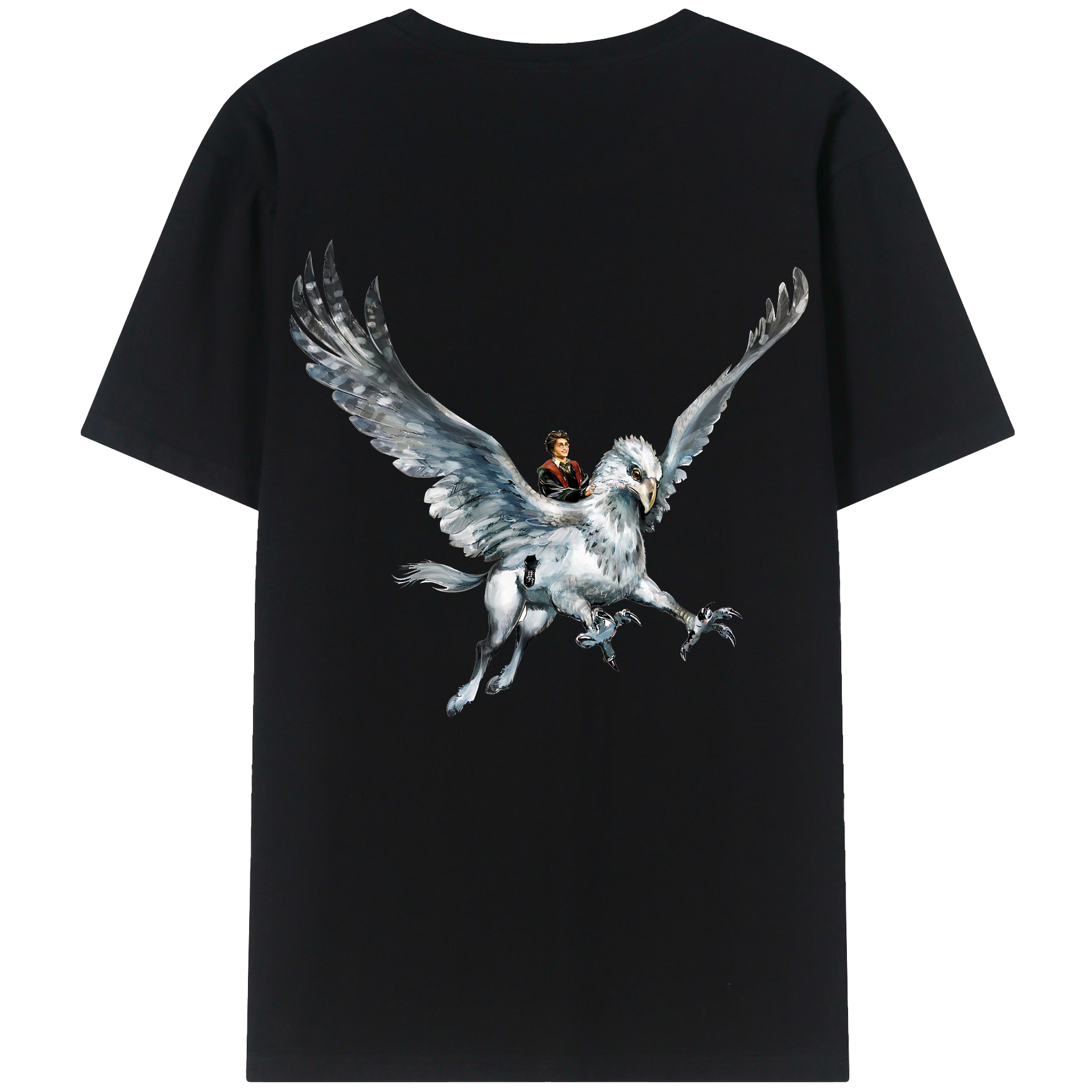 （画像用） Harry Potter ハリー・ポッターシリーズ 綿100％ メンズ半袖Tシャツ（バックプリント） 通気性