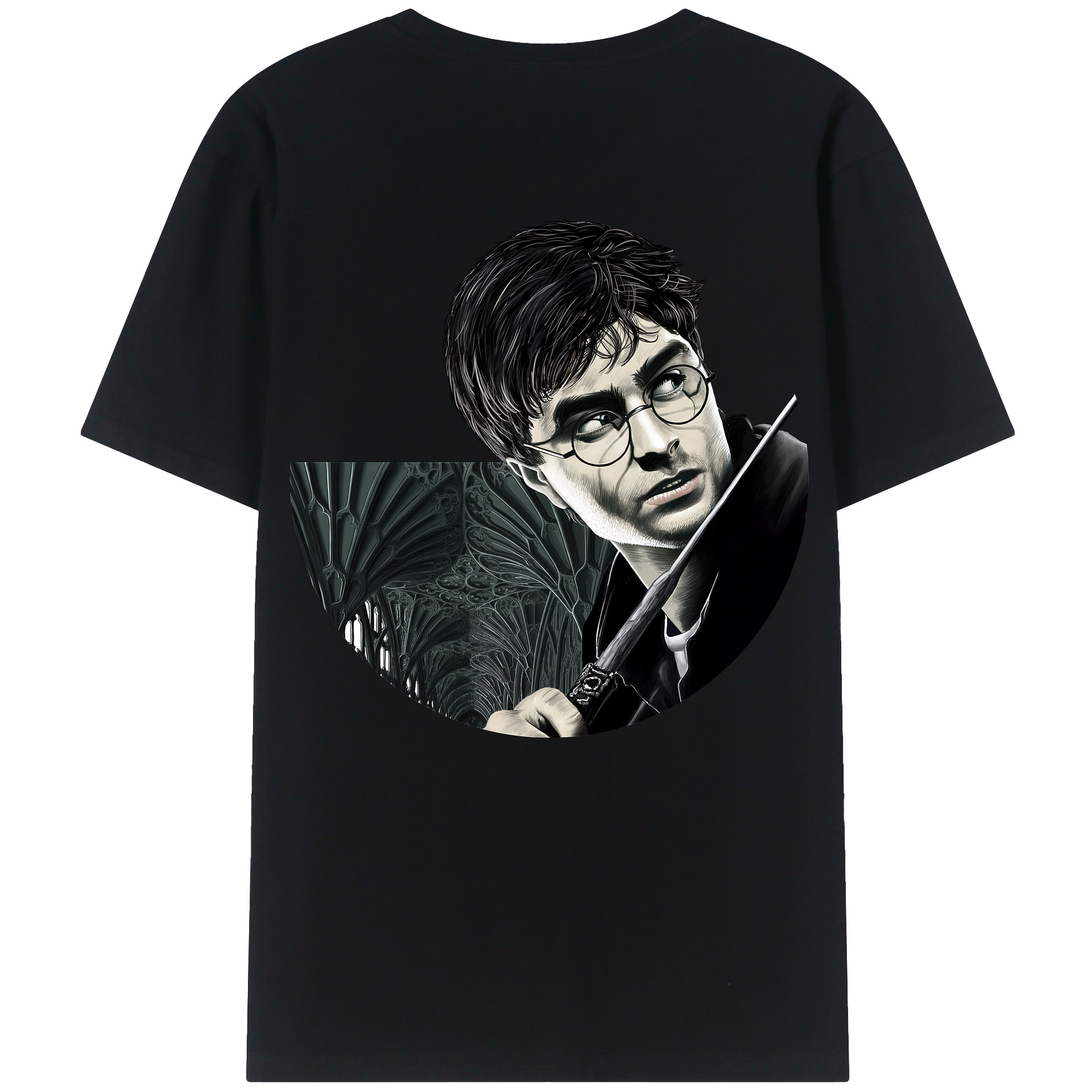 （画像用） Harry Potter ハリー・ポッターシリーズ 綿100％ メンズ半袖Tシャツ（バックプリント） 通気性