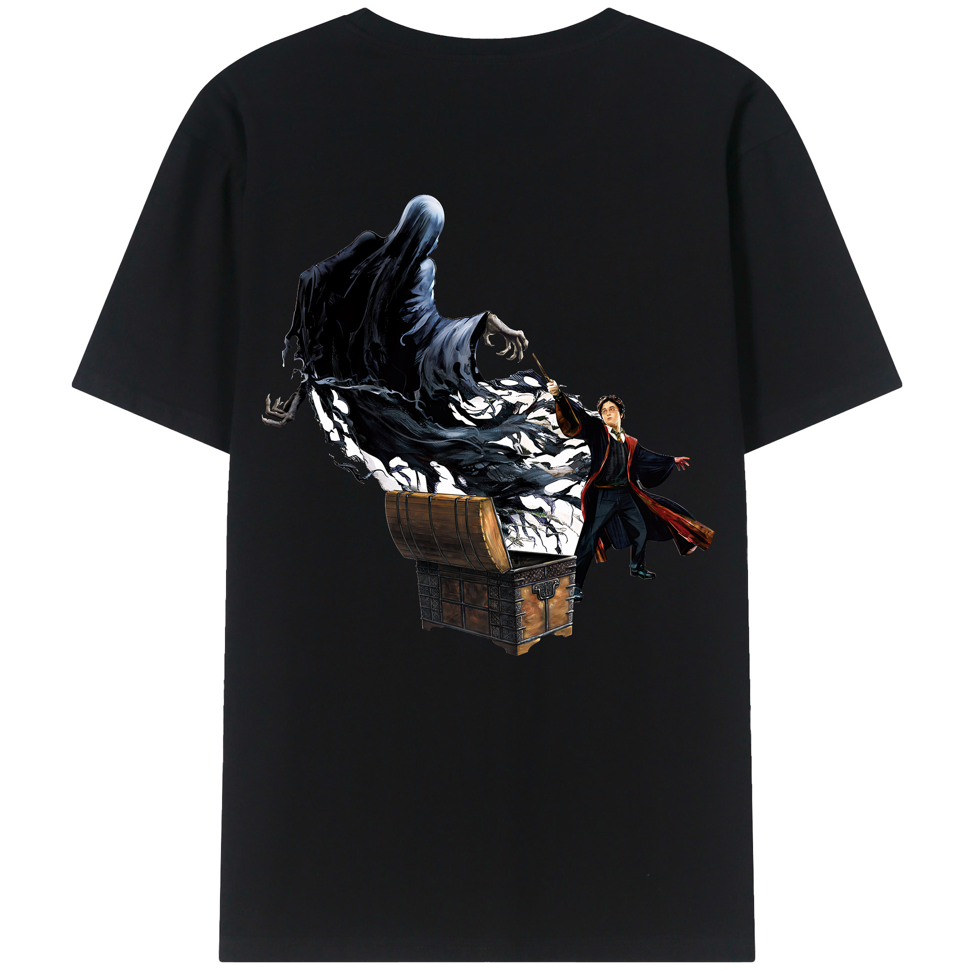 （画像用） Harry Potter ハリー・ポッターシリーズ 綿100％ メンズ半袖Tシャツ（バックプリント） 通気性