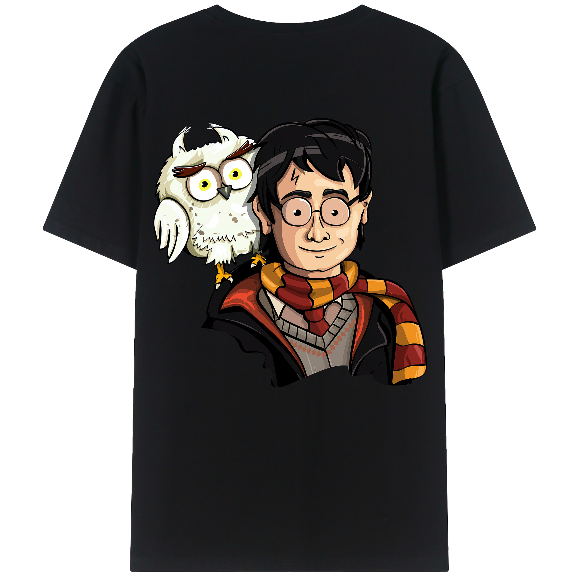 （画像用） Harry Potter ハリー・ポッターシリーズ 綿100％ メンズ半袖Tシャツ（バックプリント） 通気性
