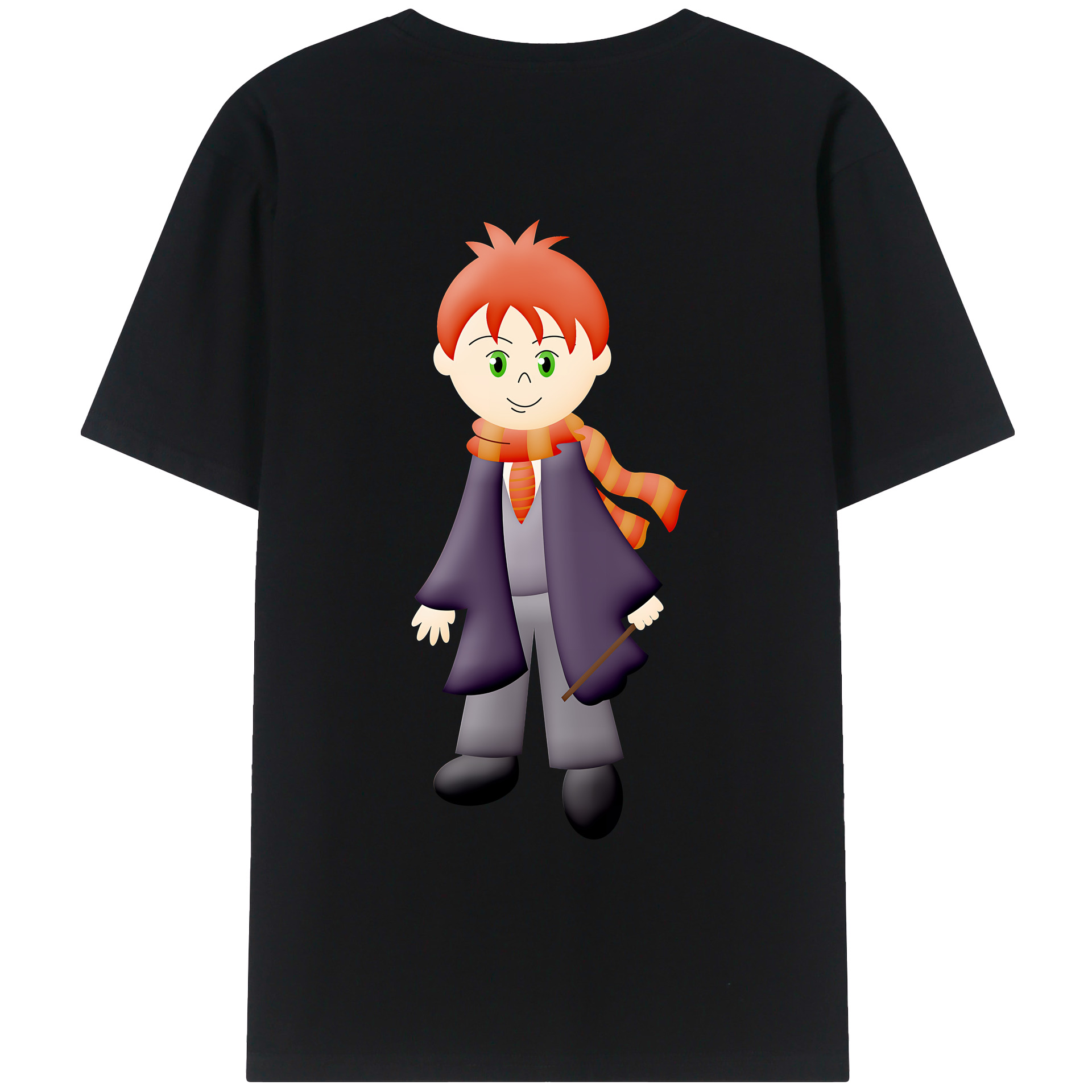 （画像用） Harry Potter ハリー・ポッターシリーズ 綿100％ メンズ半袖Tシャツ（バックプリント） 通気性