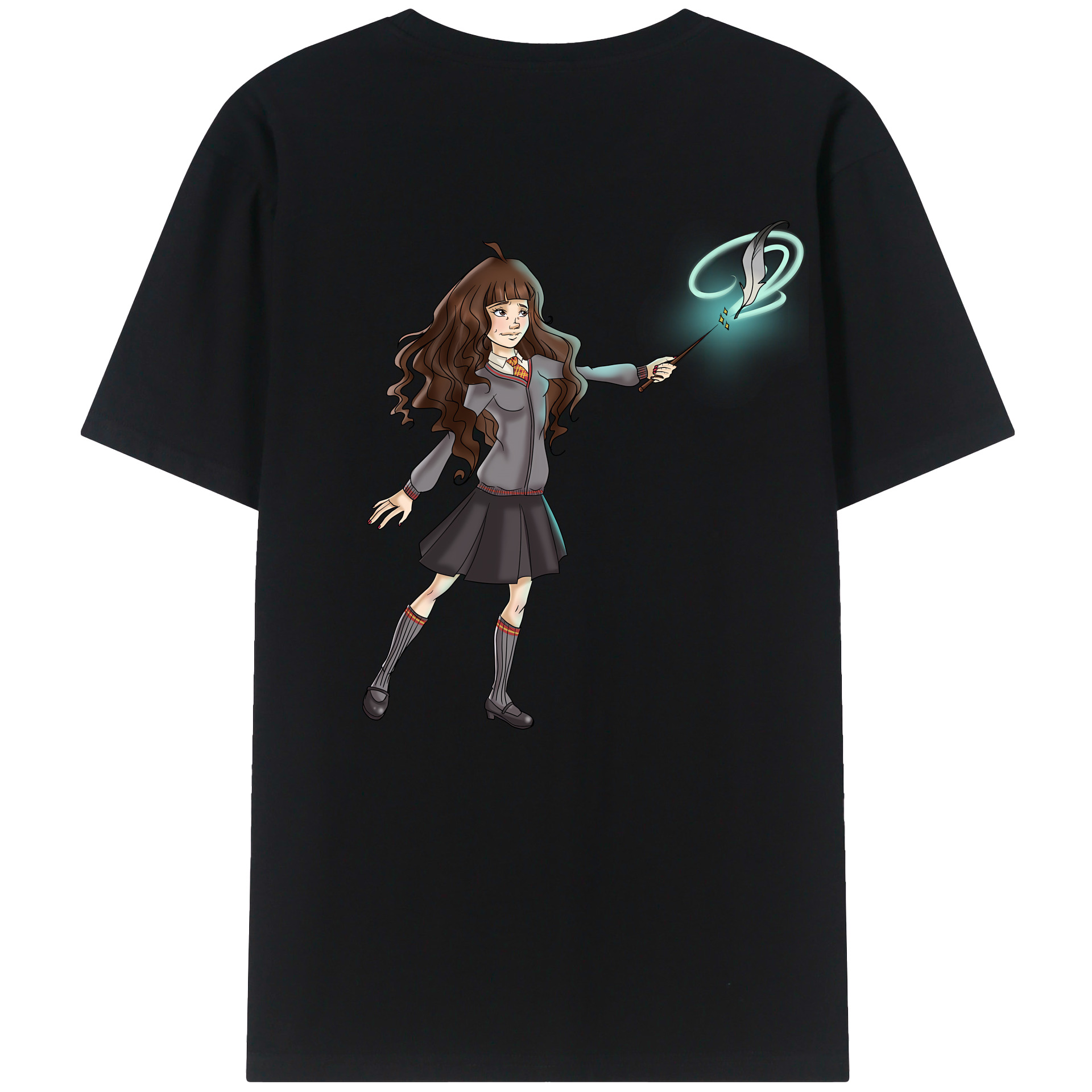 （画像用） Harry Potter ハリー・ポッターシリーズ 綿100％ メンズ半袖Tシャツ（バックプリント） 通気性