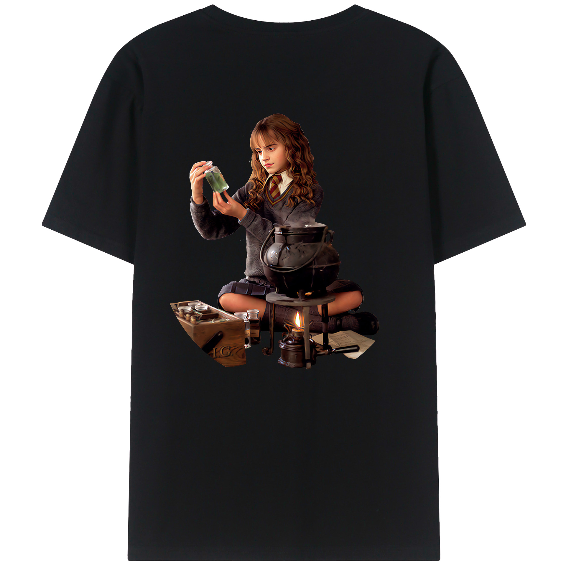 （画像用） Harry Potter ハリー・ポッターシリーズ 綿100％ メンズ半袖Tシャツ（バックプリント） 通気性