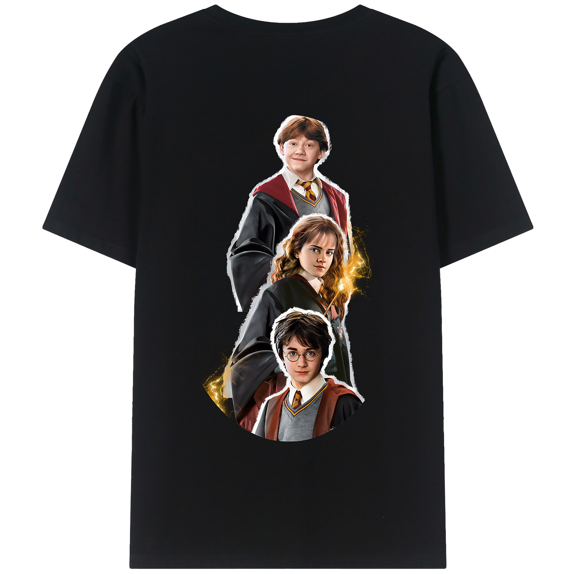 （画像用） Harry Potter ハリー・ポッターシリーズ 綿100％ メンズ半袖Tシャツ（バックプリント） 通気性