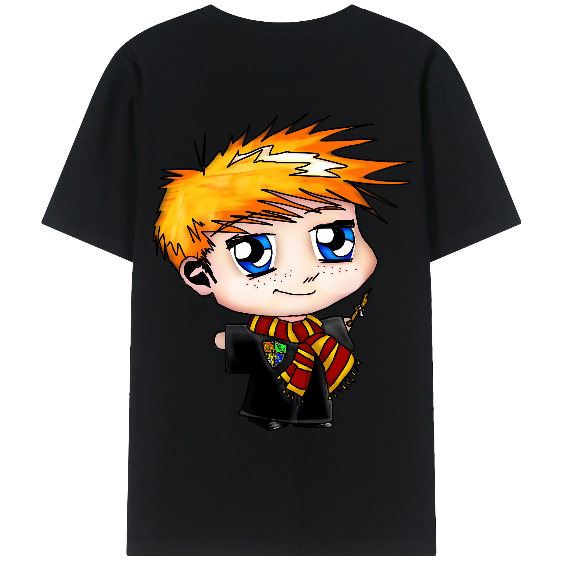 （画像用） Harry Potter ハリー・ポッターシリーズ 綿100％ メンズ半袖Tシャツ（バックプリント） 通気性