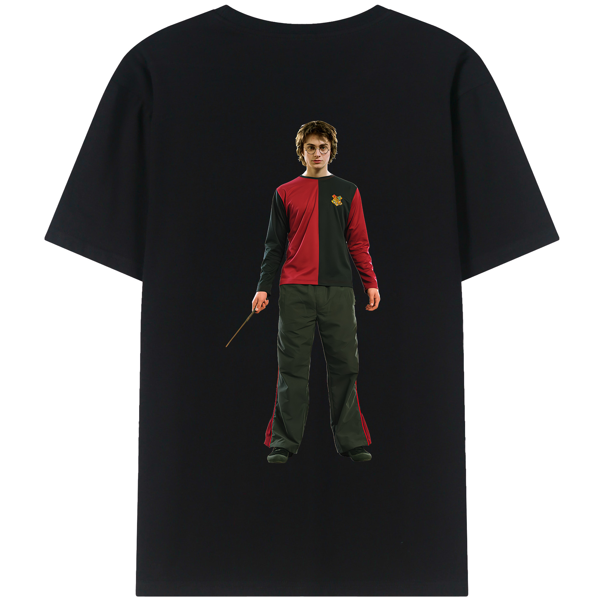 （画像用） Harry Potter ハリー・ポッターシリーズ 綿100％ メンズ半袖Tシャツ（バックプリント） 通気性