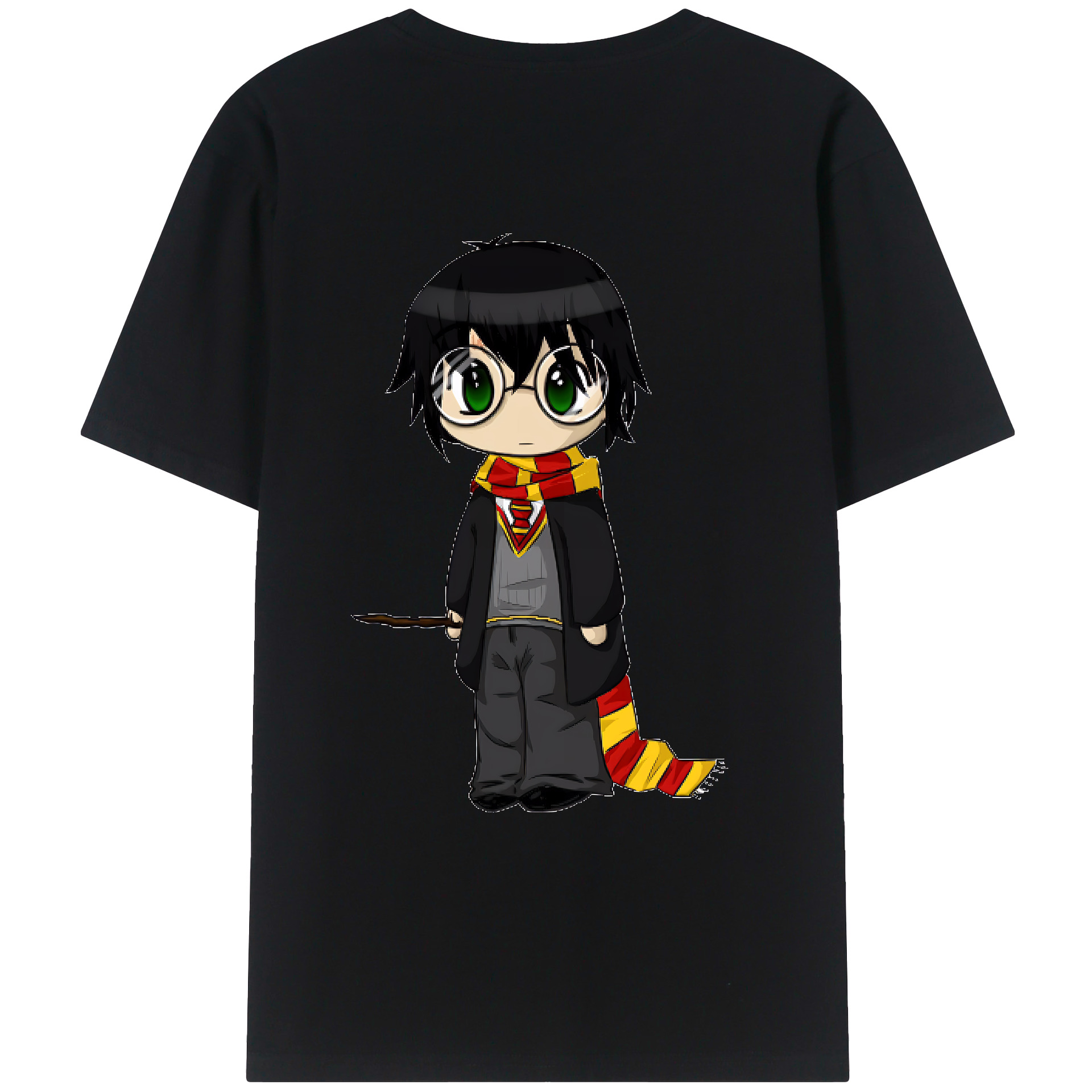 （画像用） Harry Potter ハリー・ポッターシリーズ 綿100％ メンズ半袖Tシャツ（バックプリント） 通気性