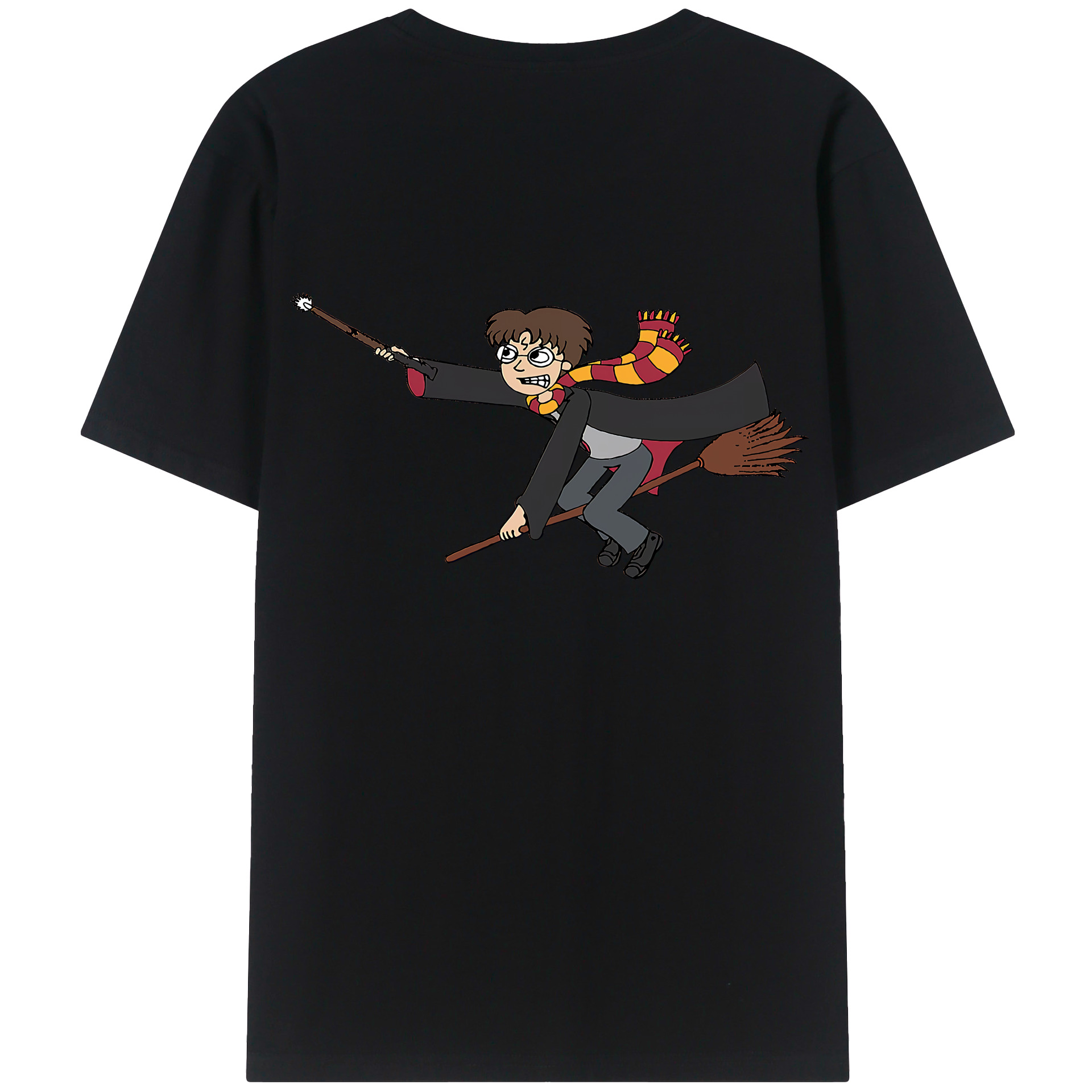 （画像用） Harry Potter ハリー・ポッターシリーズ 綿100％ メンズ半袖Tシャツ（バックプリント） 通気性