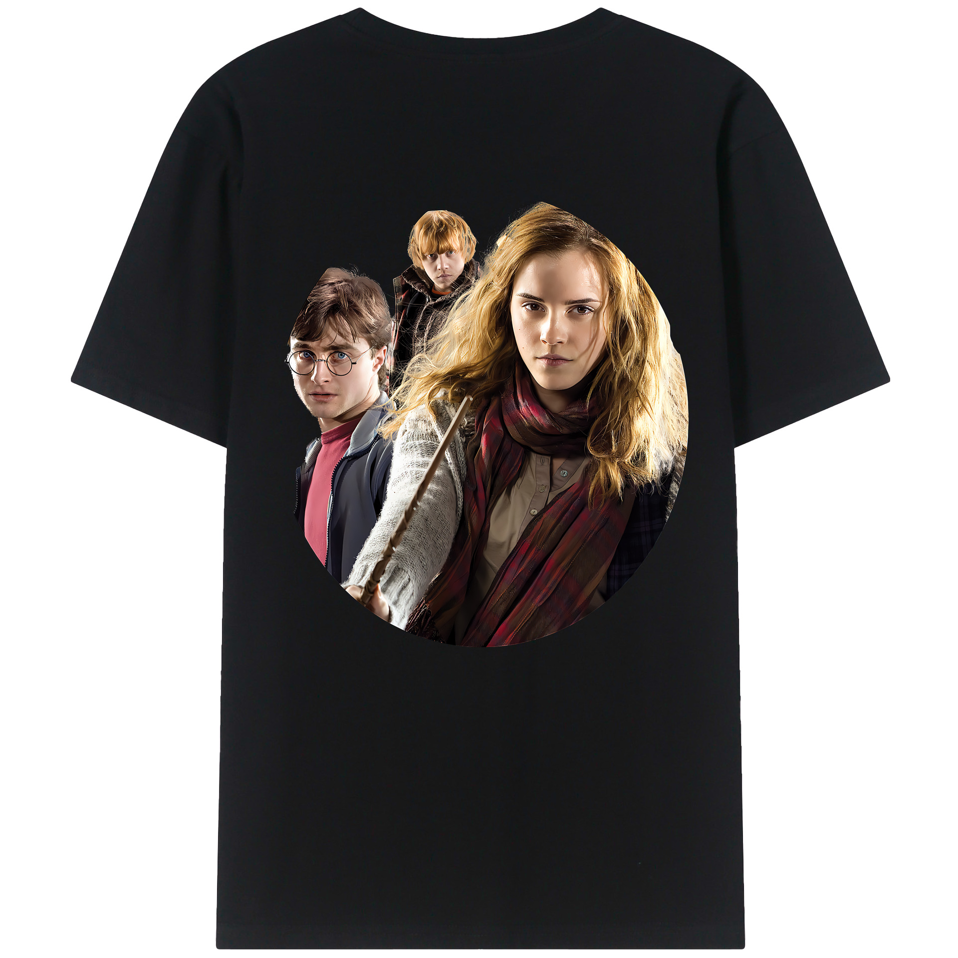 （画像用） Harry Potter ハリー・ポッターシリーズ 綿100％ メンズ半袖Tシャツ（バックプリント） 通気性