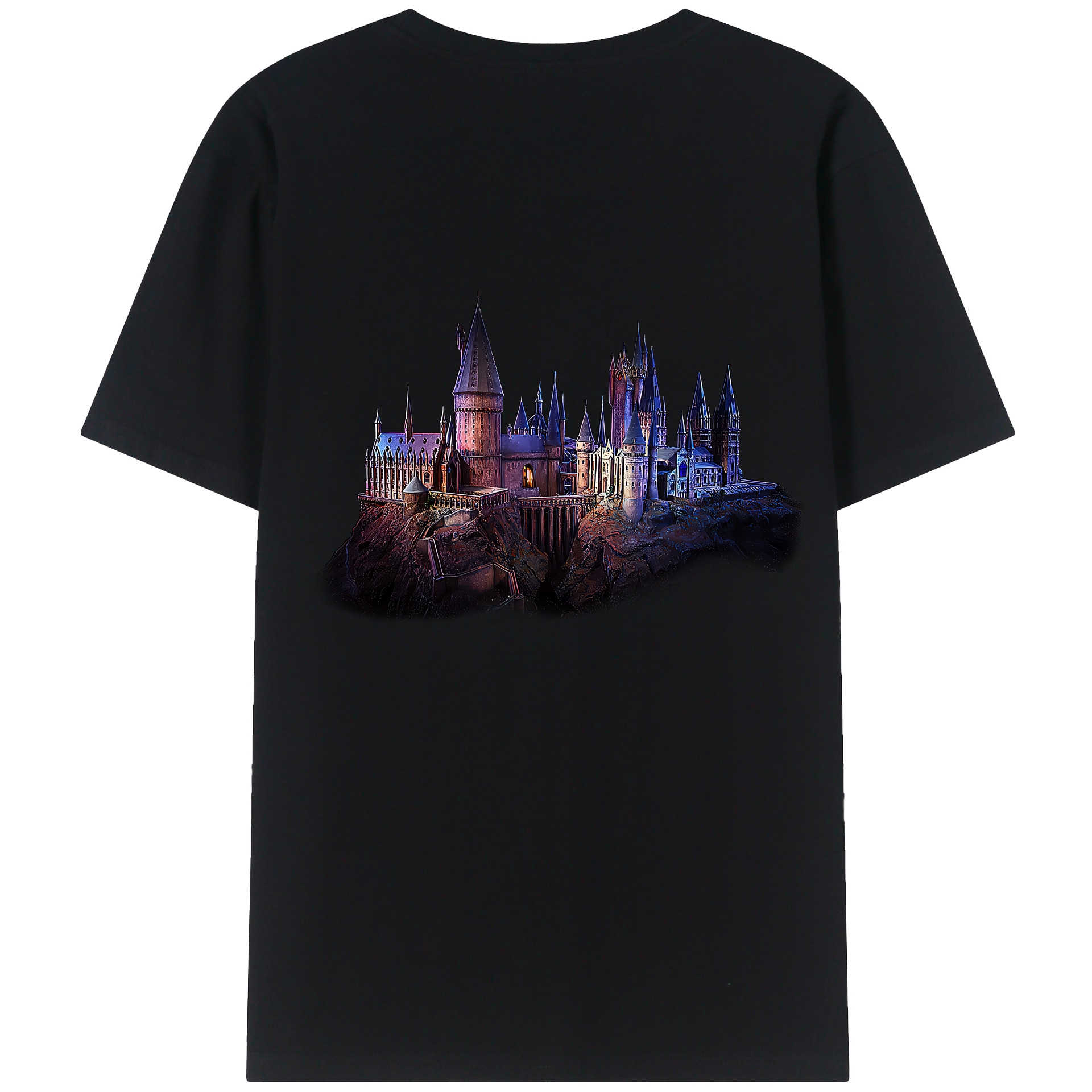 （画像用） Harry Potter ハリー・ポッターシリーズ 綿100％ メンズ半袖Tシャツ（バックプリント） 通気性