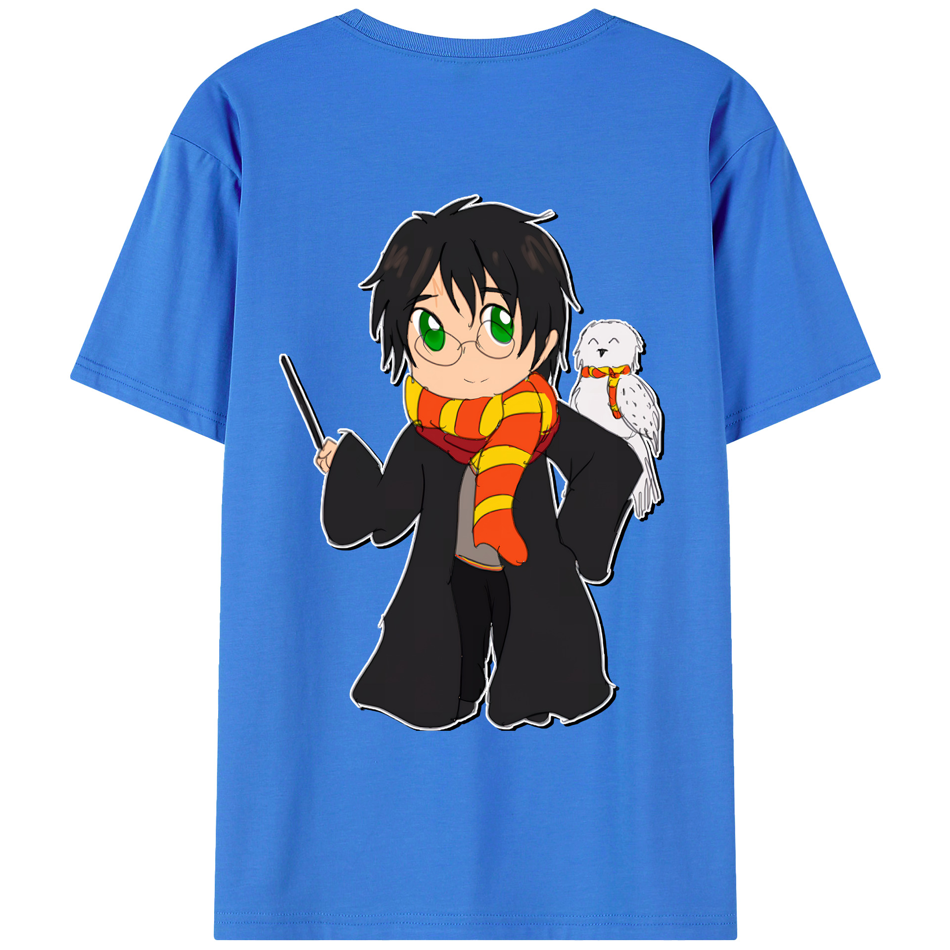 （画像用） Harry Potter ハリー・ポッターシリーズ 綿100％ メンズ半袖Tシャツ（バックプリント） 通気性