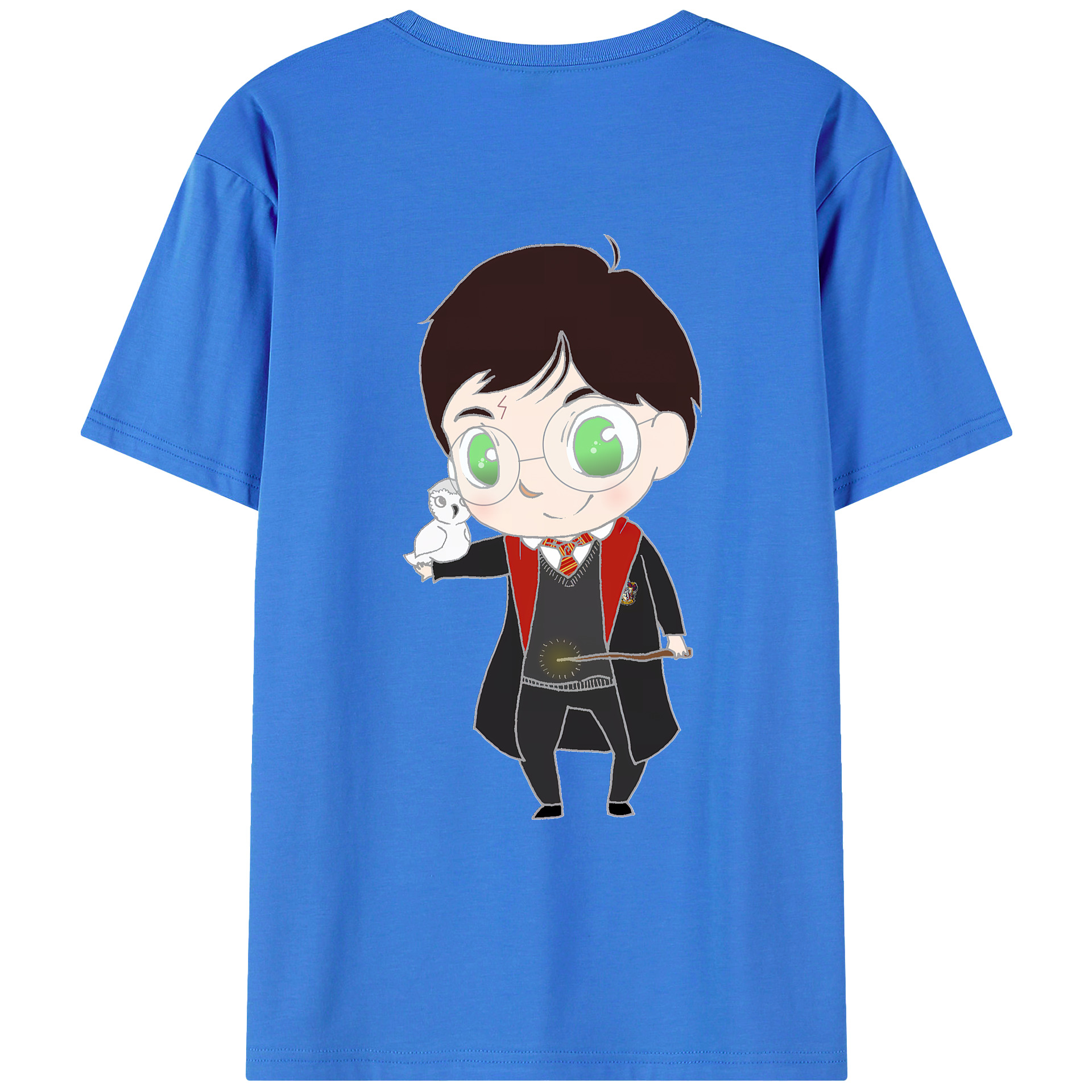 （画像用） Harry Potter ハリー・ポッターシリーズ 綿100％ メンズ半袖Tシャツ（バックプリント） 通気性