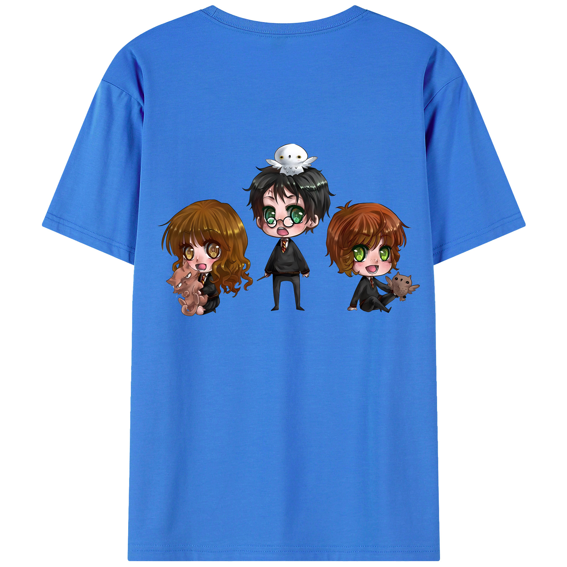 （画像用） Harry Potter ハリー・ポッターシリーズ 綿100％ メンズ半袖Tシャツ（バックプリント） 通気性