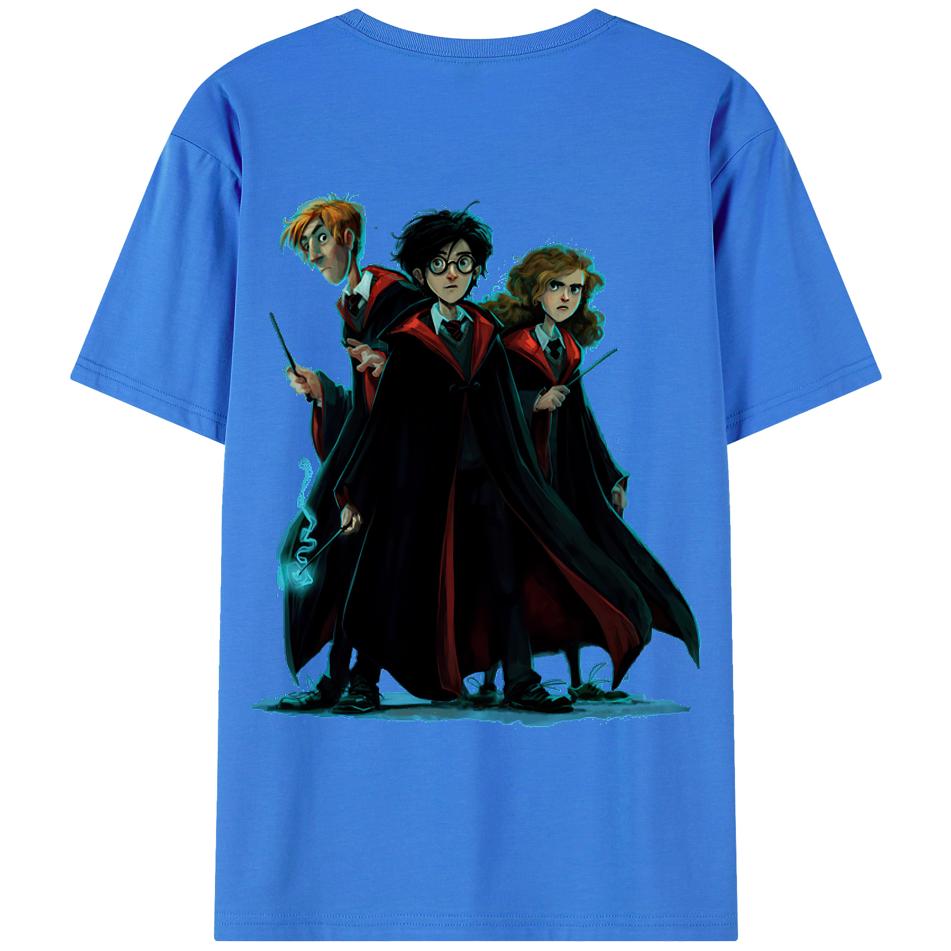 （画像用） Harry Potter ハリー・ポッターシリーズ 綿100％ メンズ半袖Tシャツ（バックプリント） 通気性