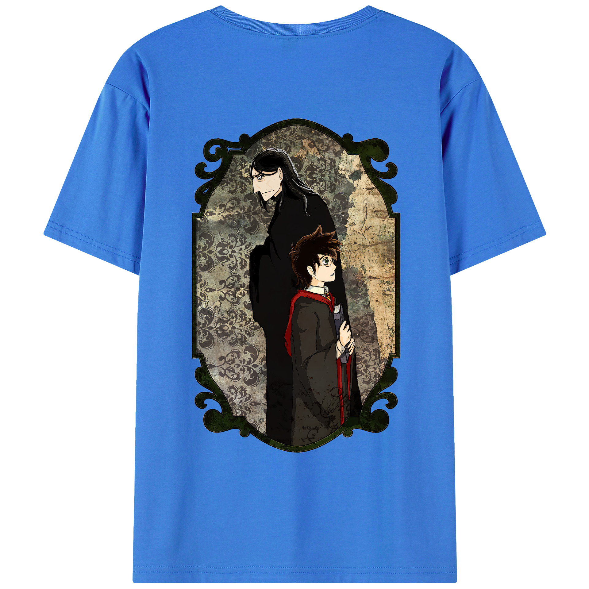（画像用） Harry Potter ハリー・ポッターシリーズ 綿100％ メンズ半袖Tシャツ（バックプリント） 通気性
