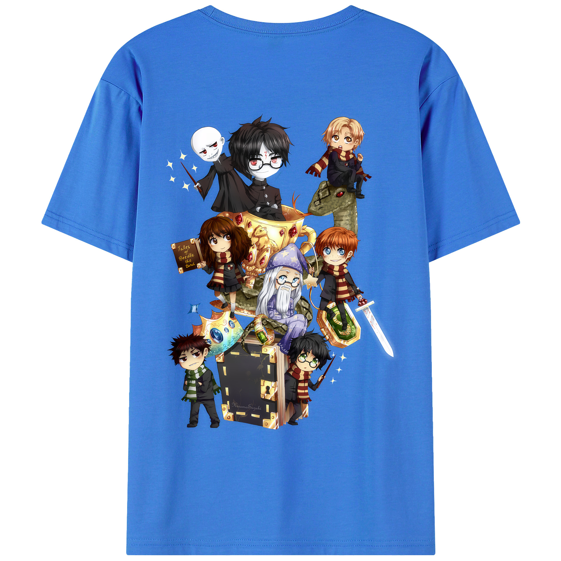 （画像用） Harry Potter ハリー・ポッターシリーズ 綿100％ メンズ半袖Tシャツ（バックプリント） 通気性