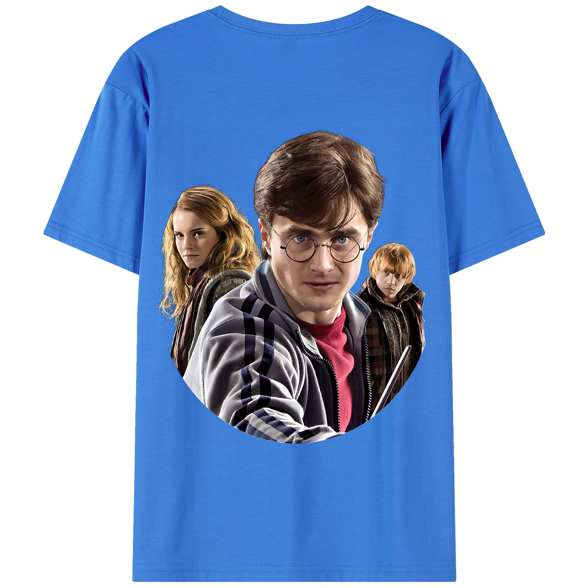 （画像用） Harry Potter ハリー・ポッターシリーズ 綿100％ メンズ半袖Tシャツ（バックプリント） 通気性