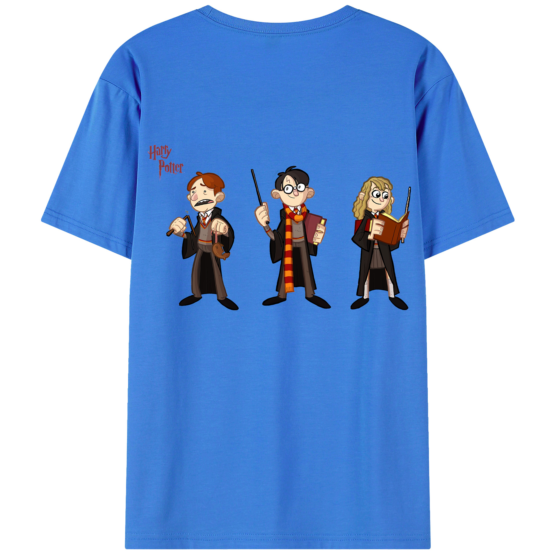 （画像用） Harry Potter ハリー・ポッターシリーズ 綿100％ メンズ半袖Tシャツ（バックプリント） 通気性