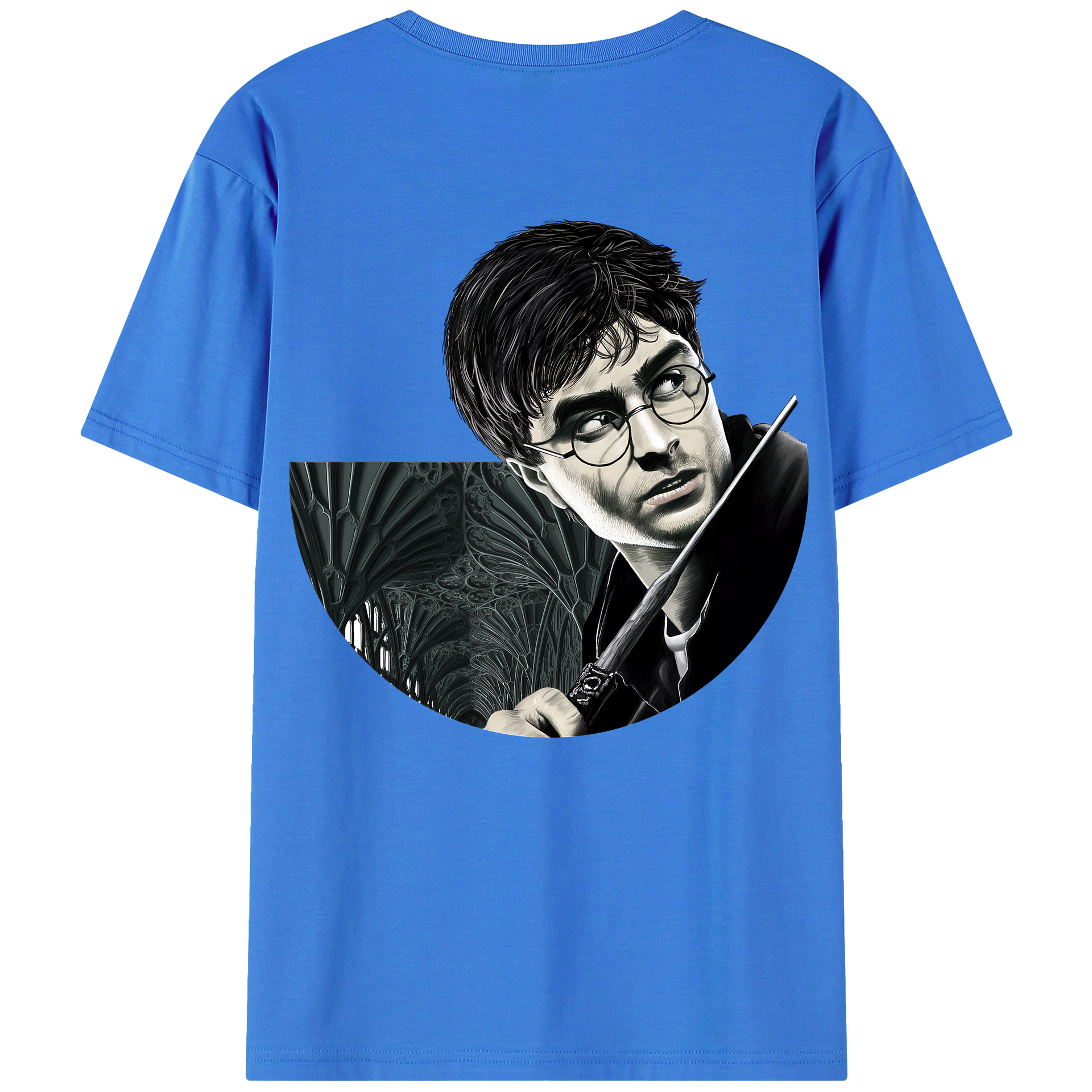 （画像用） Harry Potter ハリー・ポッターシリーズ 綿100％ メンズ半袖Tシャツ（バックプリント） 通気性