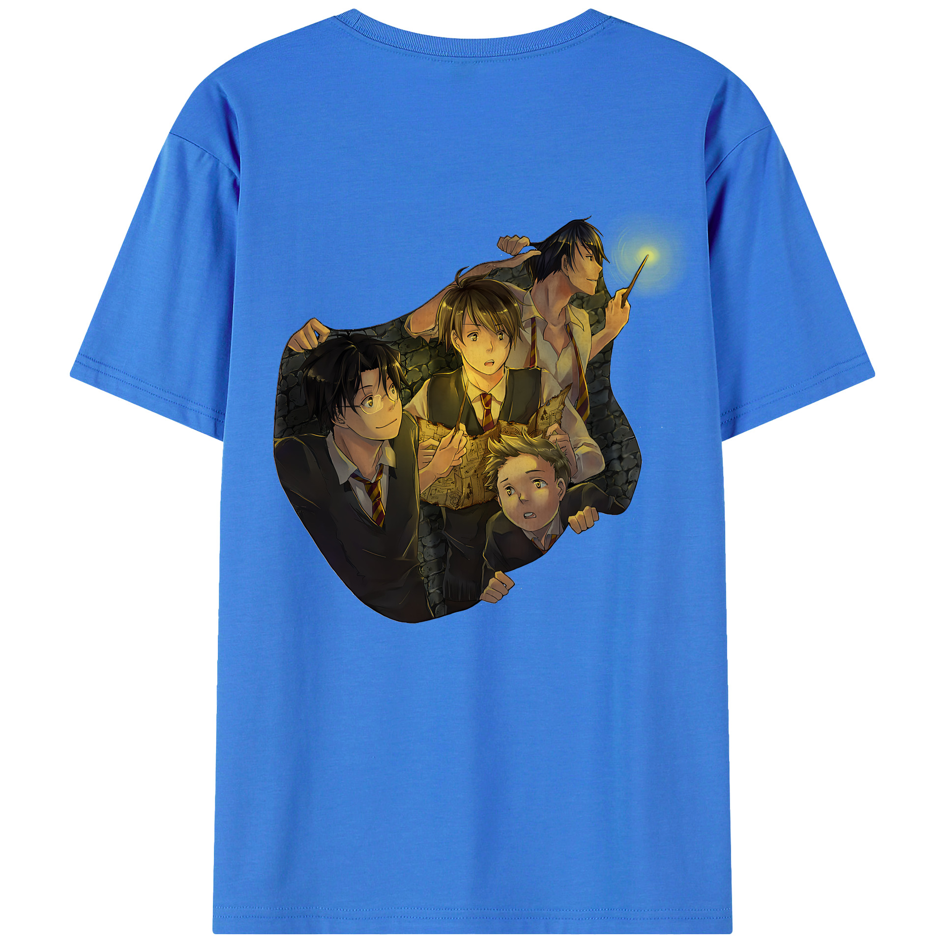 （画像用） Harry Potter ハリー・ポッターシリーズ 綿100％ メンズ半袖Tシャツ（バックプリント） 通気性