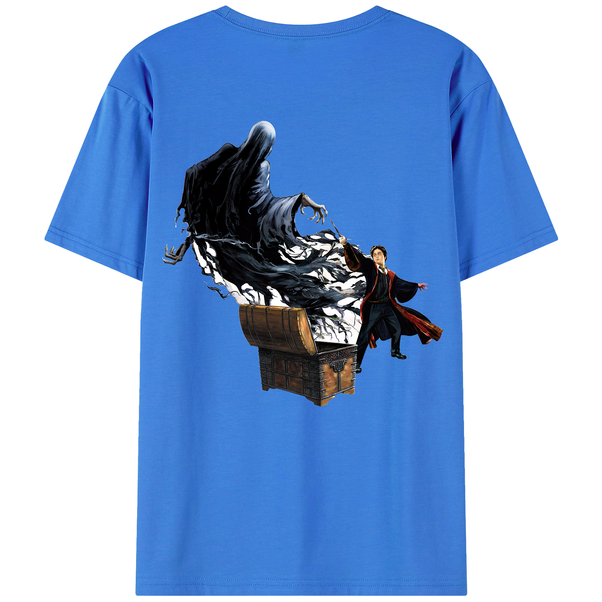 （画像用） Harry Potter ハリー・ポッターシリーズ 綿100％ メンズ半袖Tシャツ（バックプリント） 通気性