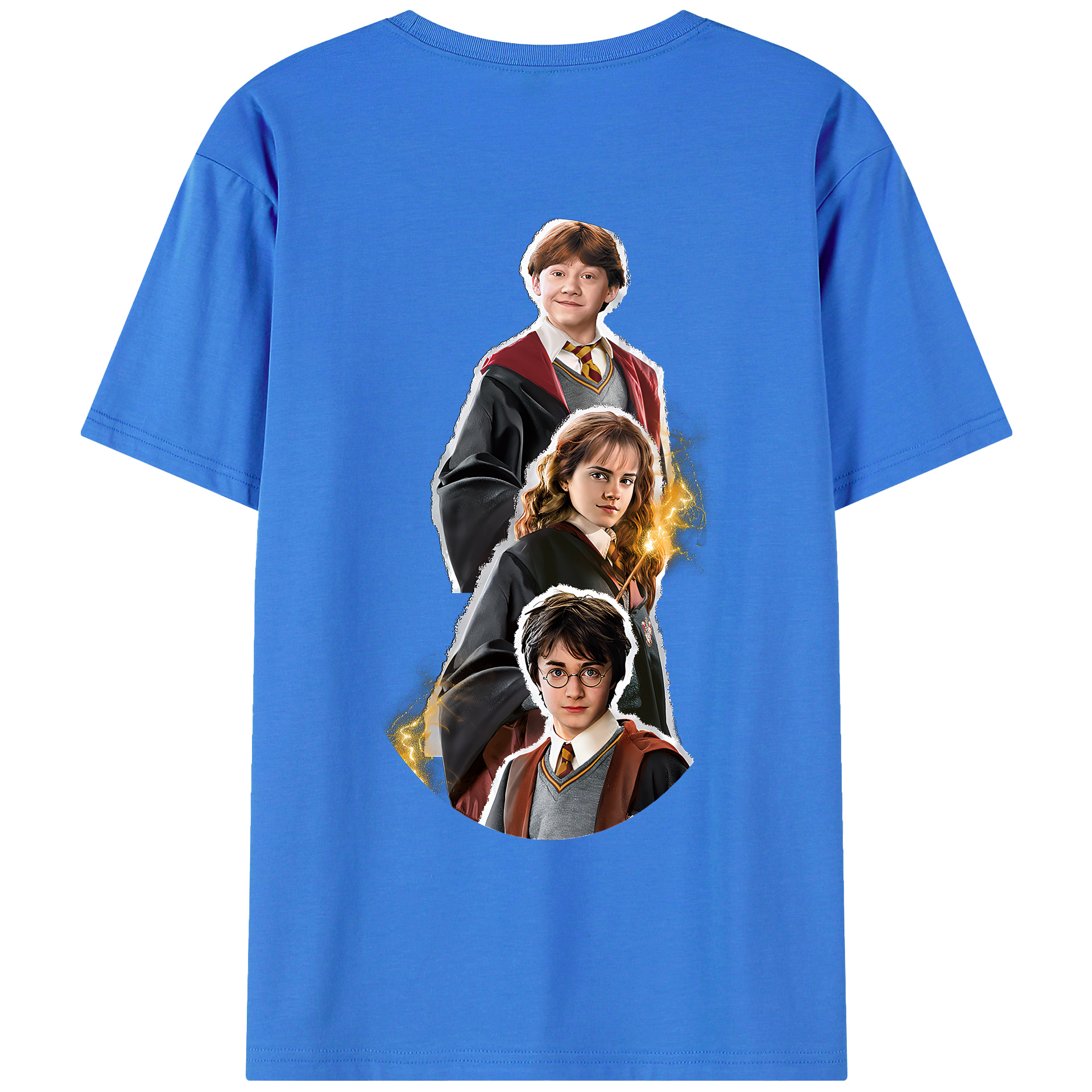 （画像用） Harry Potter ハリー・ポッターシリーズ 綿100％ メンズ半袖Tシャツ（バックプリント） 通気性