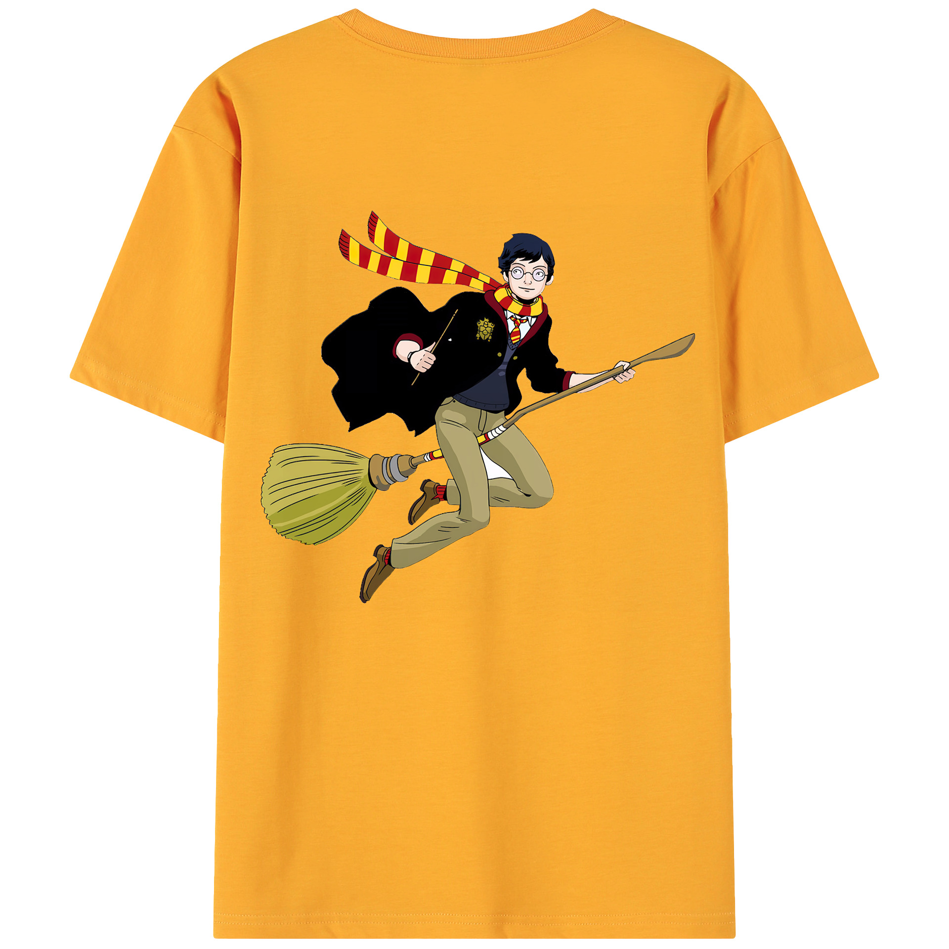 （画像用） Harry Potter ハリー・ポッターシリーズ 綿100％ メンズ半袖Tシャツ（バックプリント） 通気性