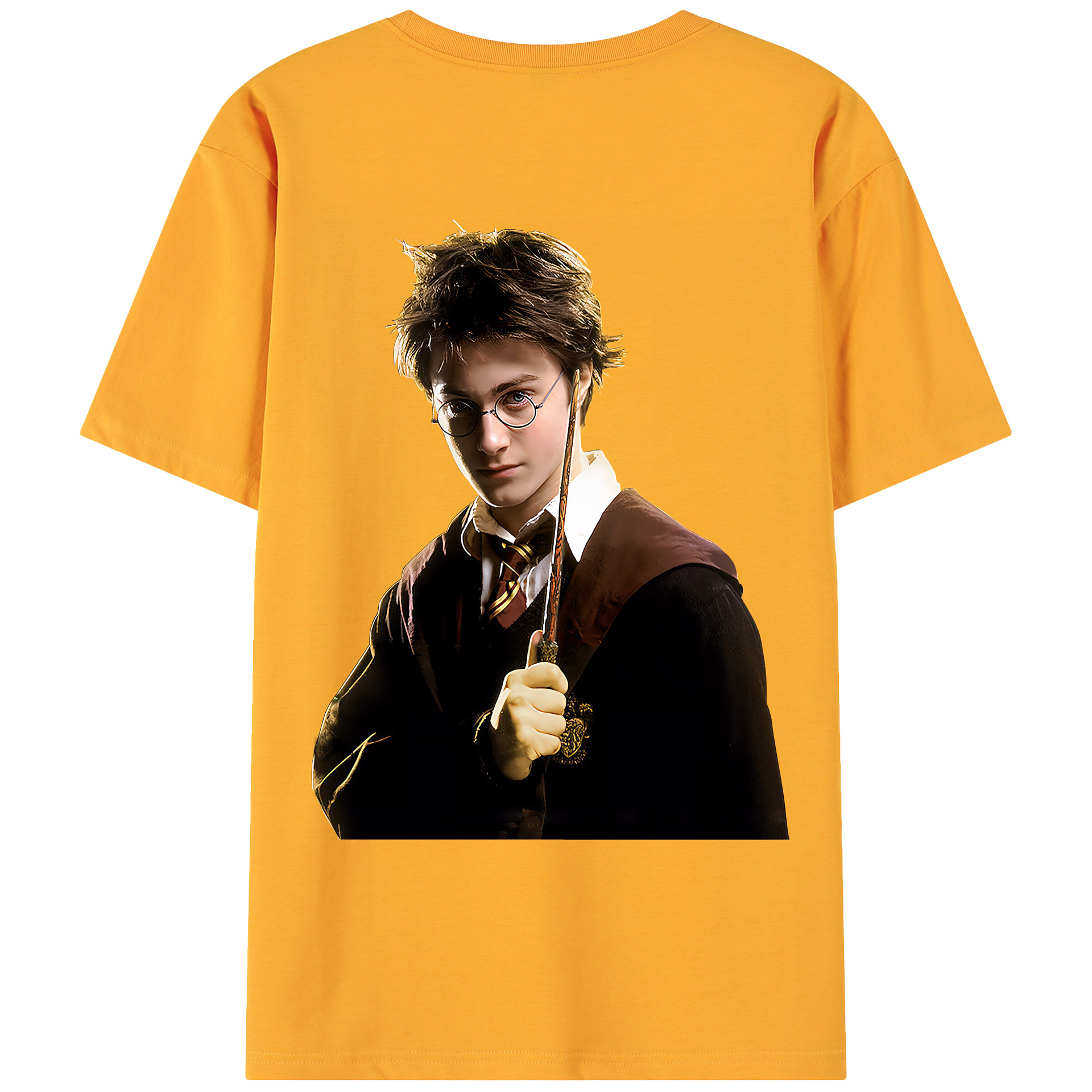 （画像用） Harry Potter ハリー・ポッターシリーズ 綿100％ メンズ半袖Tシャツ（バックプリント） 通気性