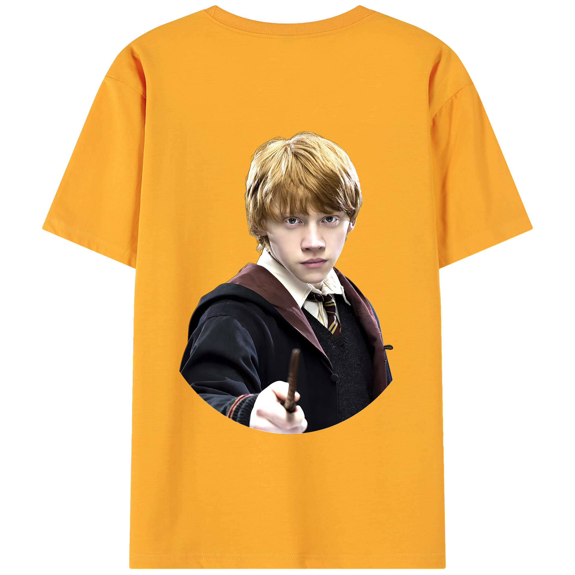 （画像用） Harry Potter ハリー・ポッターシリーズ 綿100％ メンズ半袖Tシャツ（バックプリント） 通気性