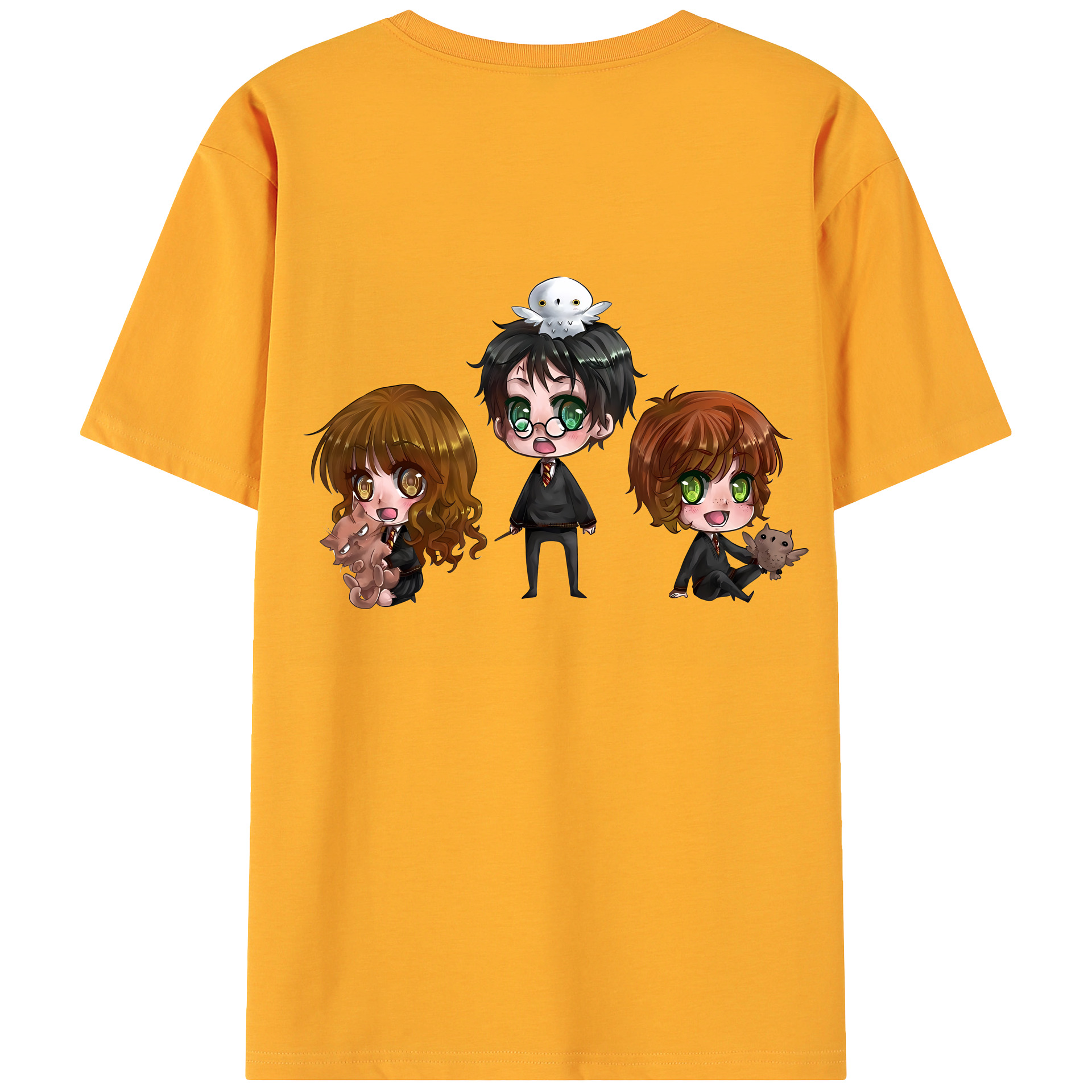 （画像用） Harry Potter ハリー・ポッターシリーズ 綿100％ メンズ半袖Tシャツ（バックプリント） 通気性