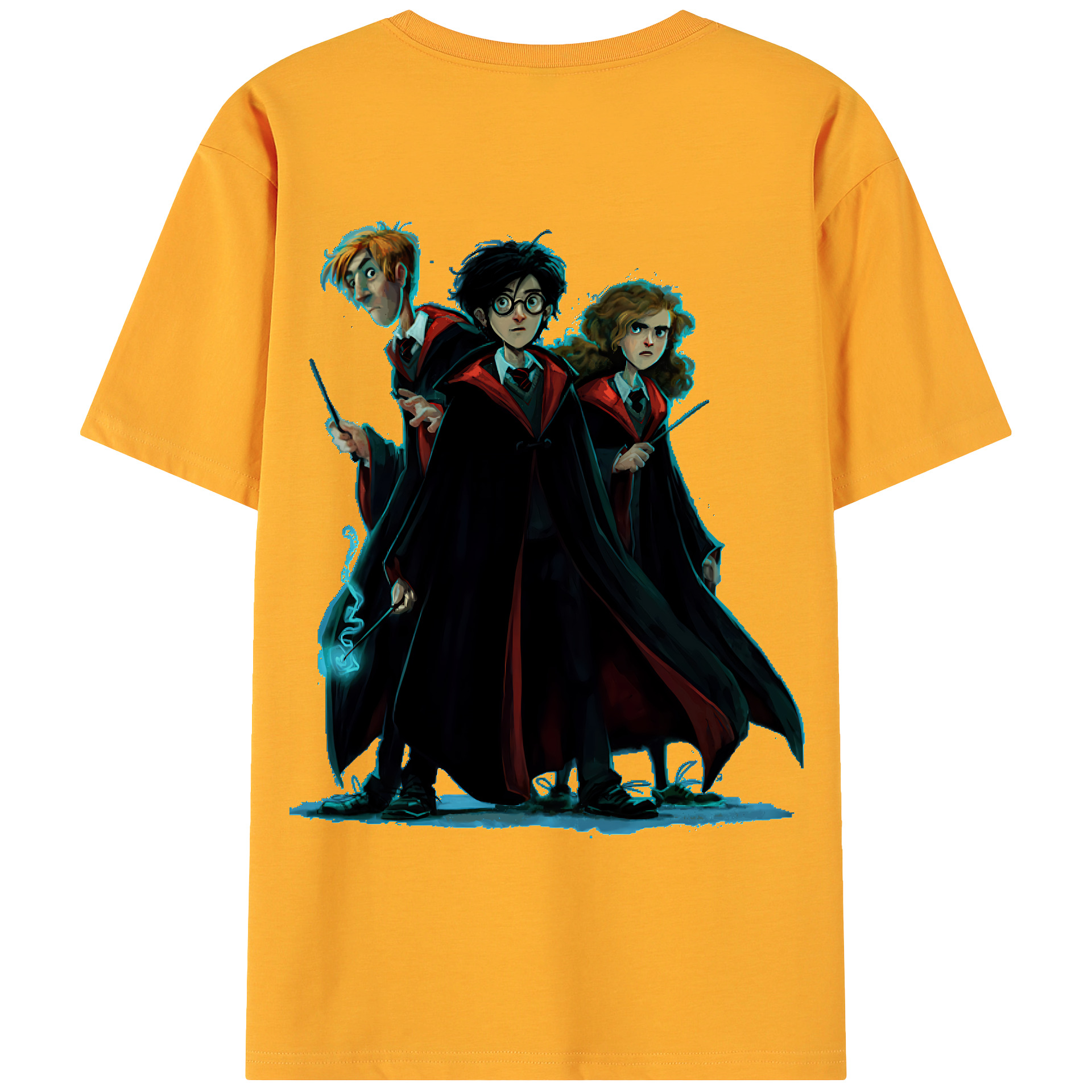 （画像用） Harry Potter ハリー・ポッターシリーズ 綿100％ メンズ半袖Tシャツ（バックプリント） 通気性
