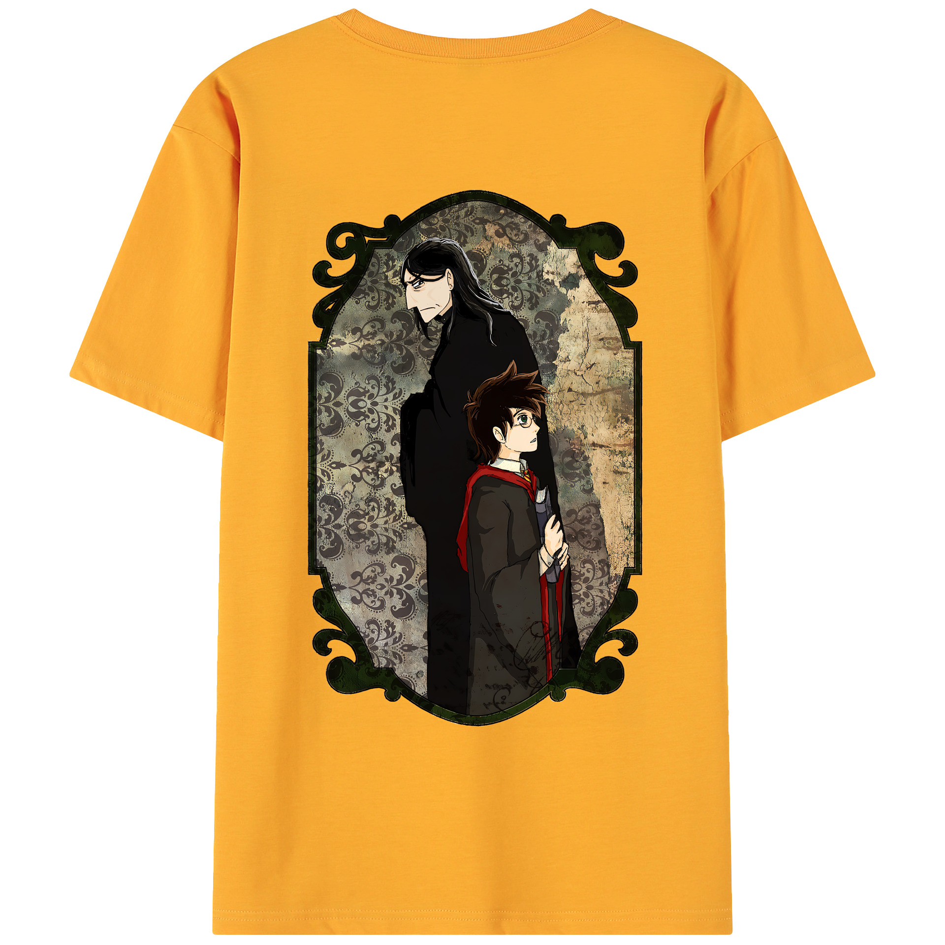 （画像用） Harry Potter ハリー・ポッターシリーズ 綿100％ メンズ半袖Tシャツ（バックプリント） 通気性