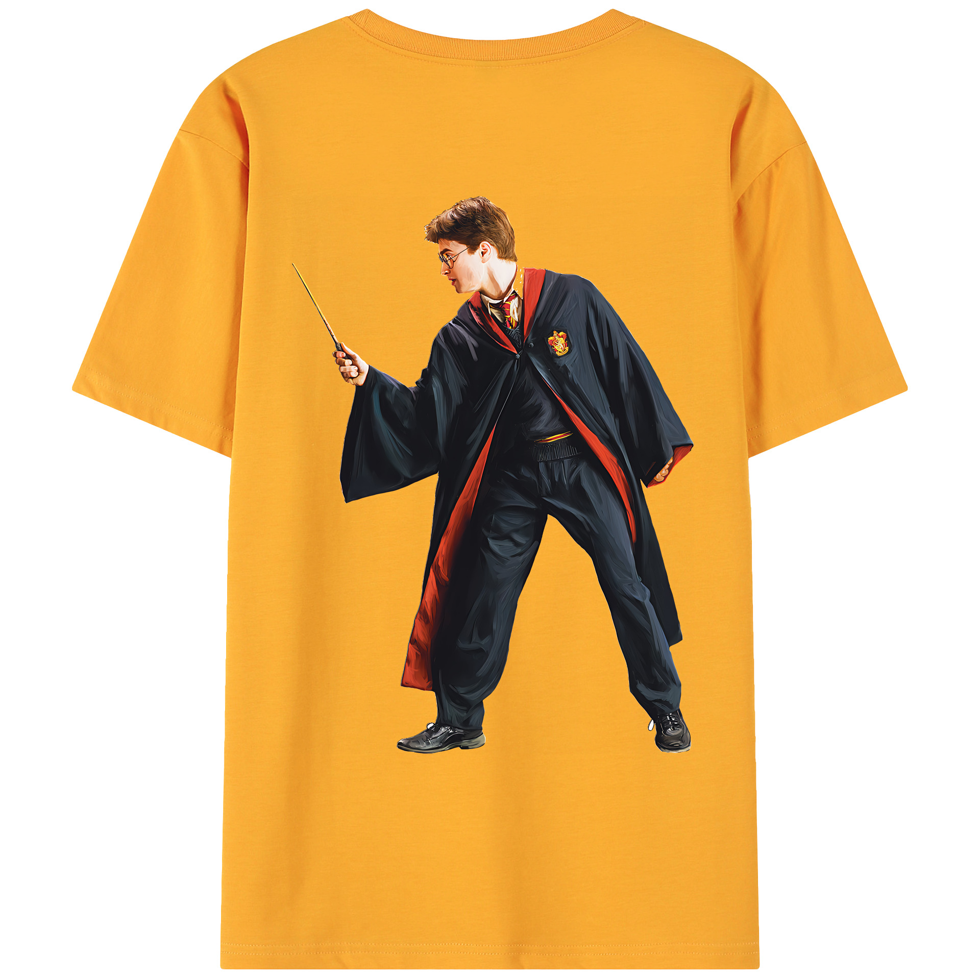 （画像用） Harry Potter ハリー・ポッターシリーズ 綿100％ メンズ半袖Tシャツ（バックプリント） 通気性