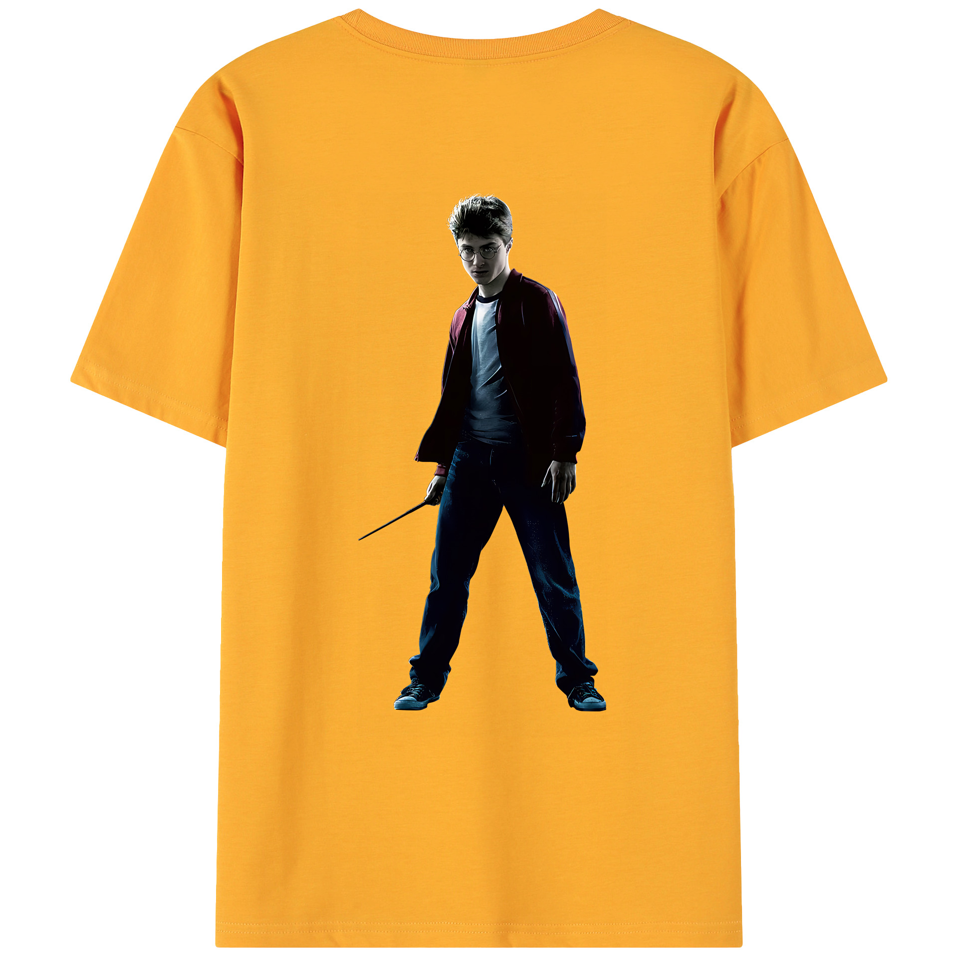 （画像用） Harry Potter ハリー・ポッターシリーズ 綿100％ メンズ半袖Tシャツ（バックプリント） 通気性