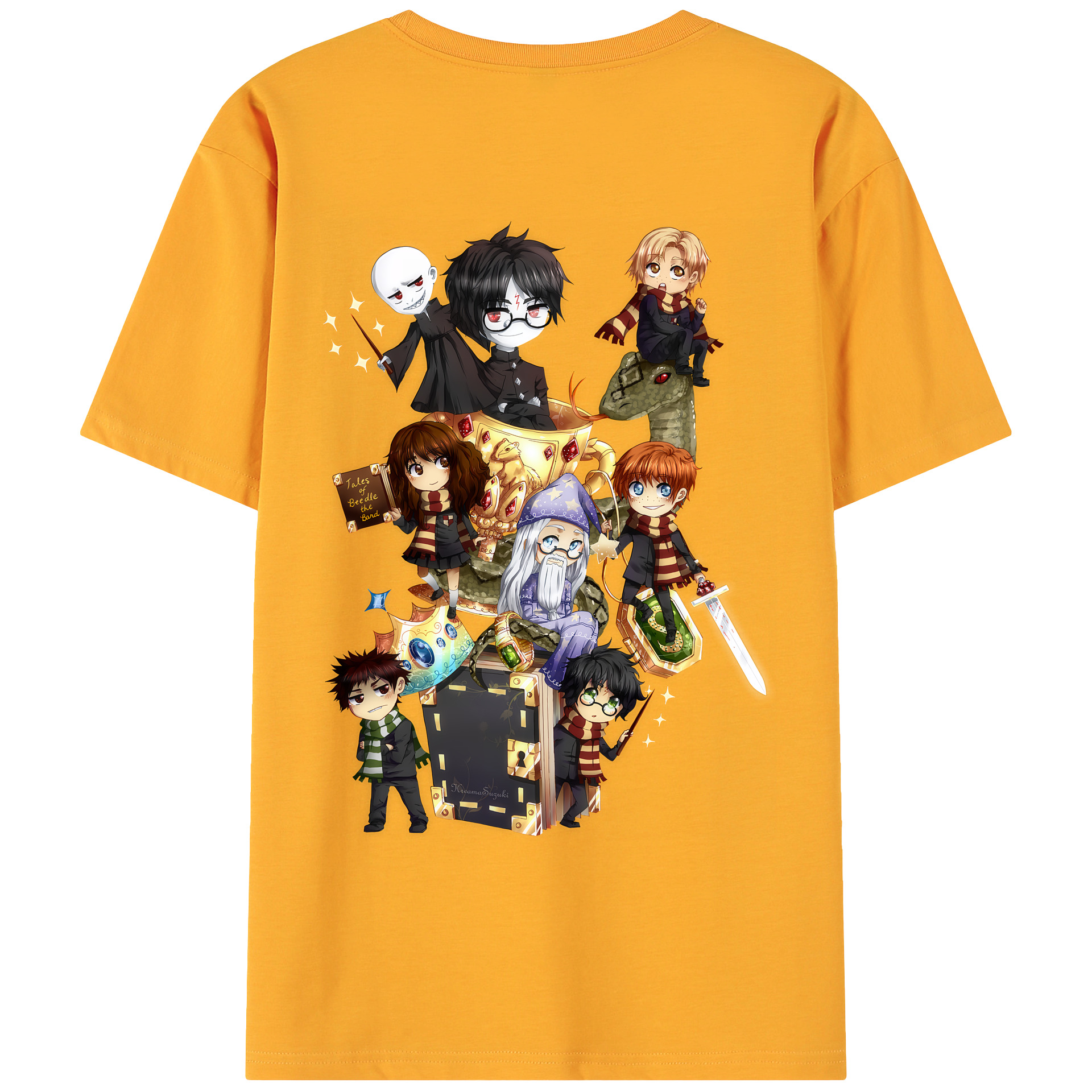 （画像用） Harry Potter ハリー・ポッターシリーズ 綿100％ メンズ半袖Tシャツ（バックプリント） 通気性