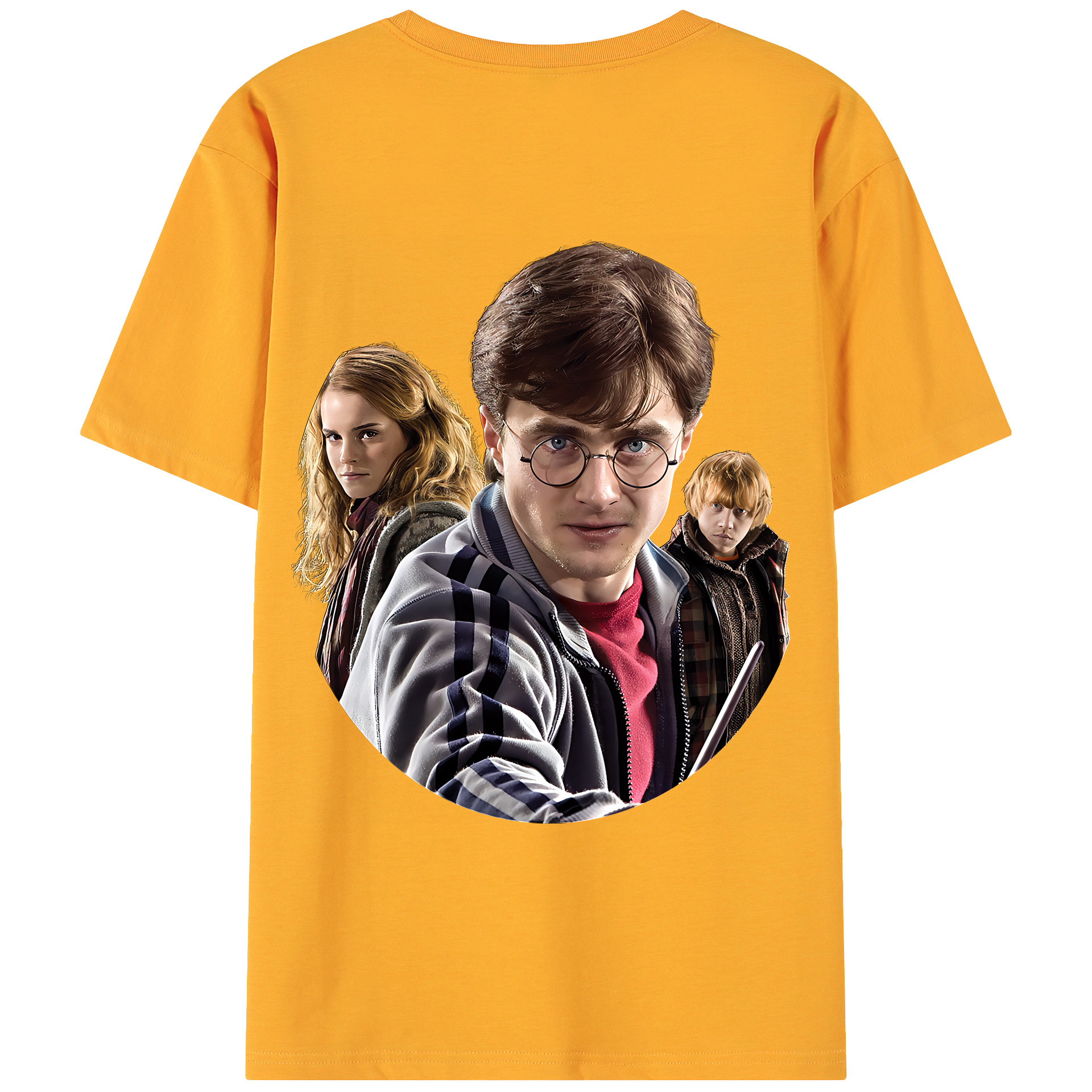 （画像用） Harry Potter ハリー・ポッターシリーズ 綿100％ メンズ半袖Tシャツ（バックプリント） 通気性