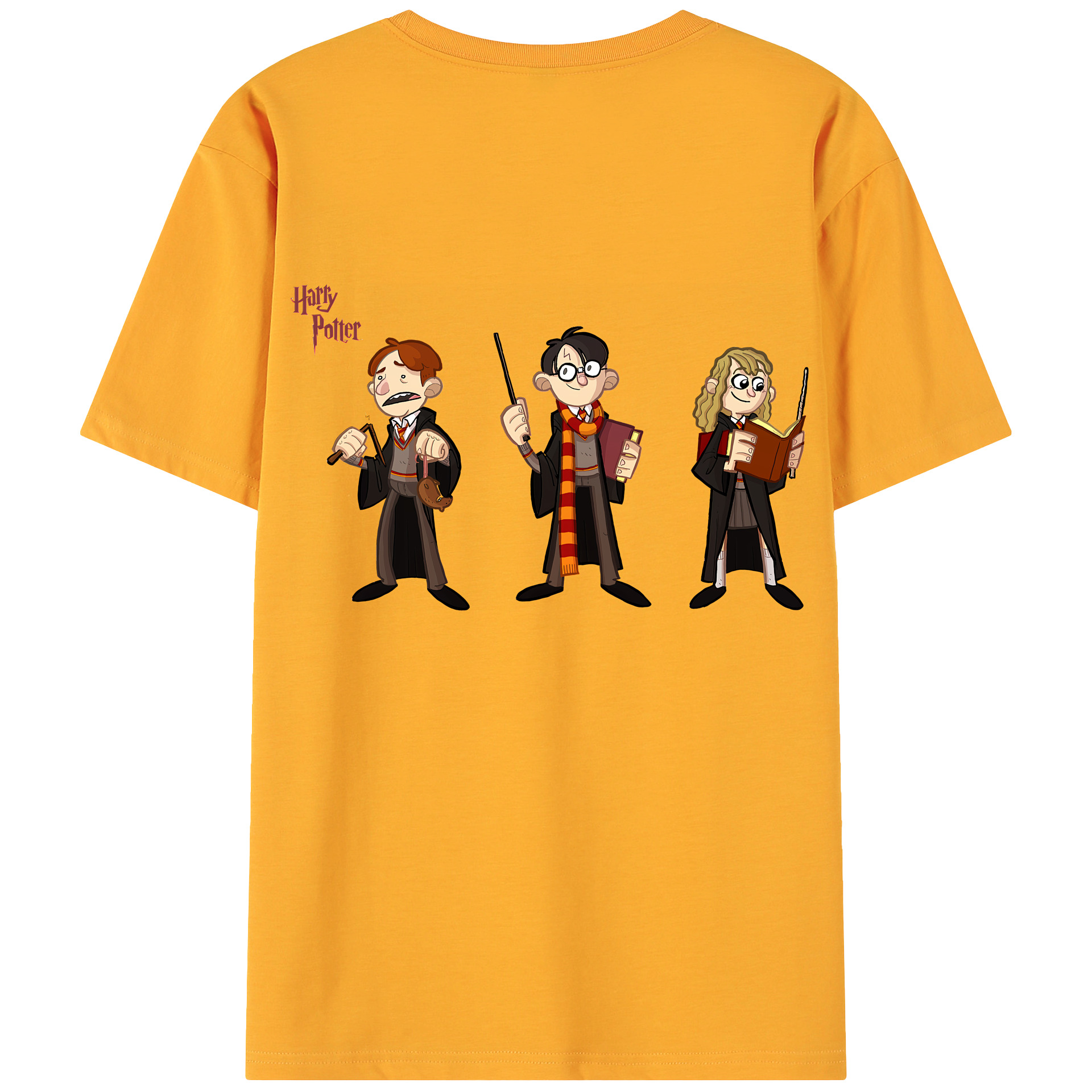 （画像用） Harry Potter ハリー・ポッターシリーズ 綿100％ メンズ半袖Tシャツ（バックプリント） 通気性