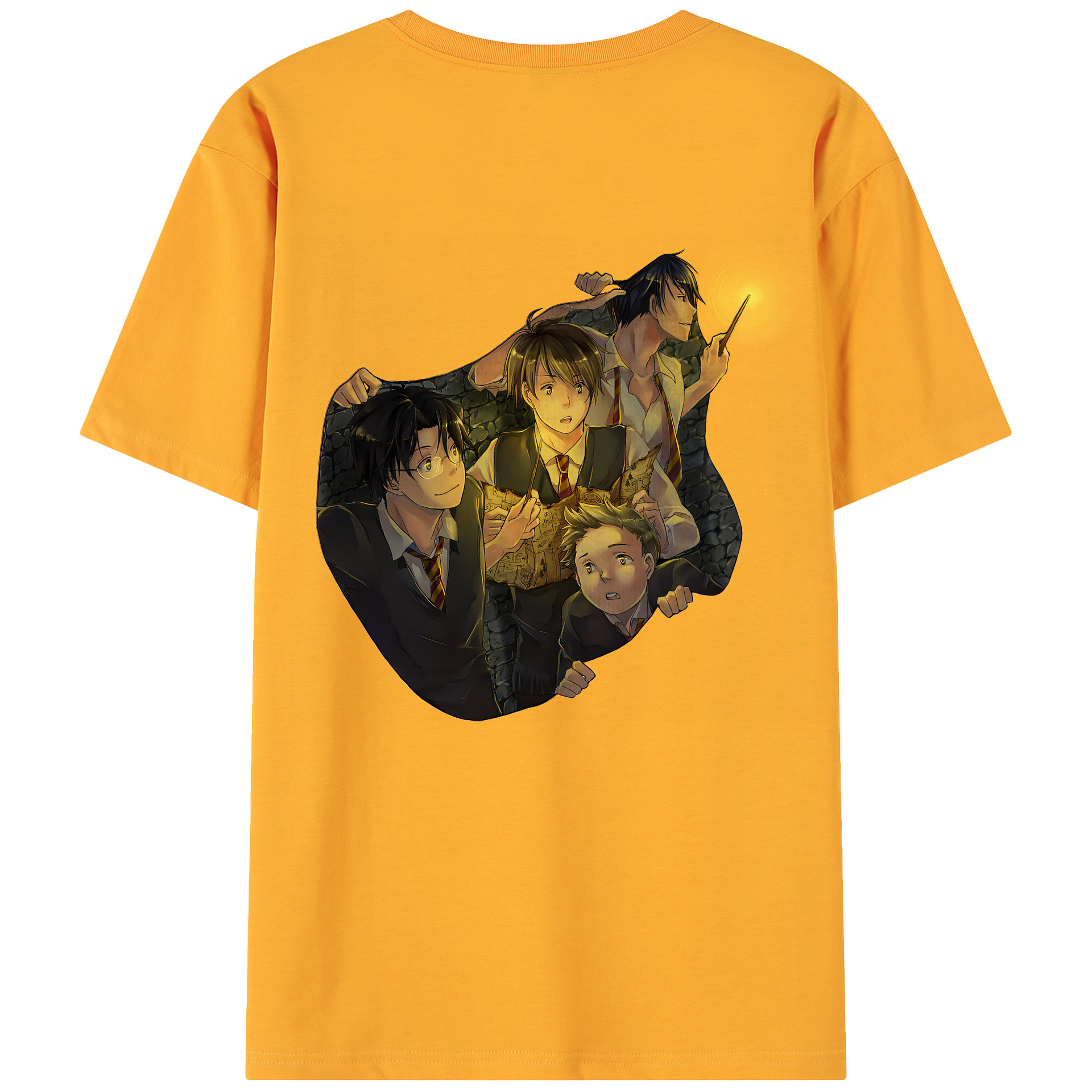 （画像用） Harry Potter ハリー・ポッターシリーズ 綿100％ メンズ半袖Tシャツ（バックプリント） 通気性