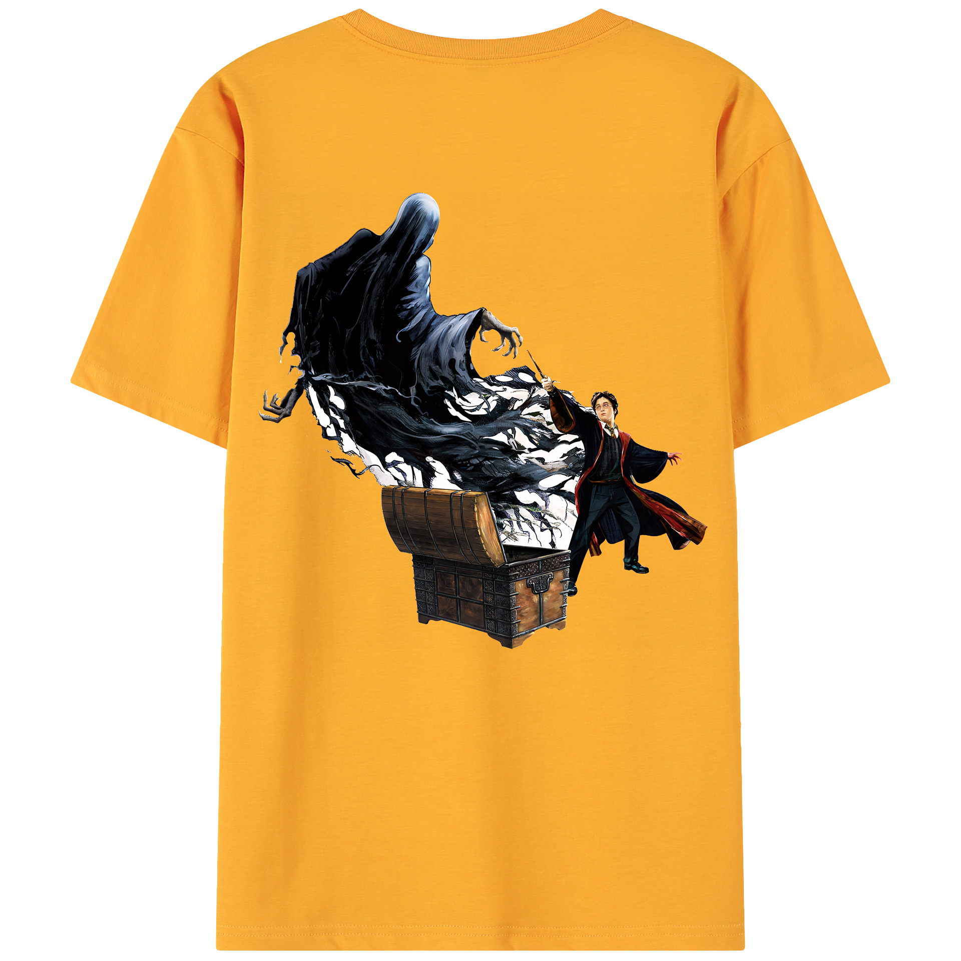 （画像用） Harry Potter ハリー・ポッターシリーズ 綿100％ メンズ半袖Tシャツ（バックプリント） 通気性