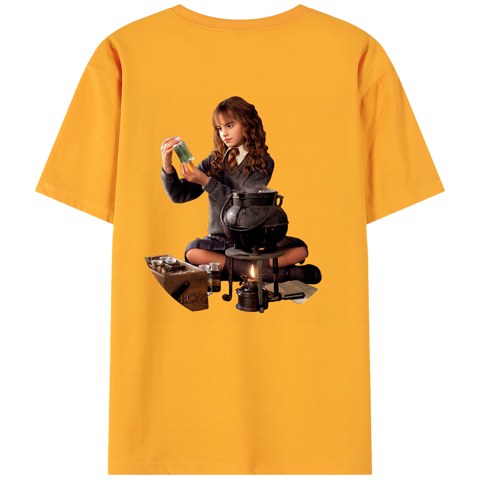 （画像用） Harry Potter ハリー・ポッターシリーズ 綿100％ メンズ半袖Tシャツ（バックプリント） 通気性