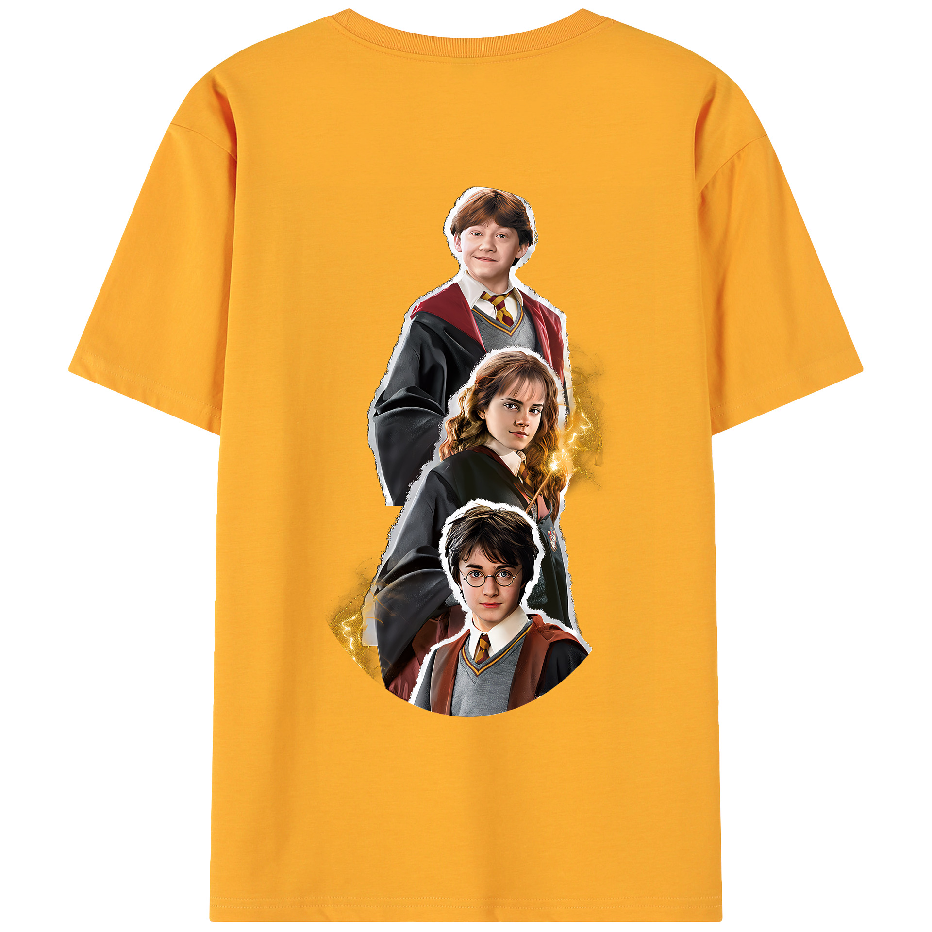 （画像用） Harry Potter ハリー・ポッターシリーズ 綿100％ メンズ半袖Tシャツ（バックプリント） 通気性