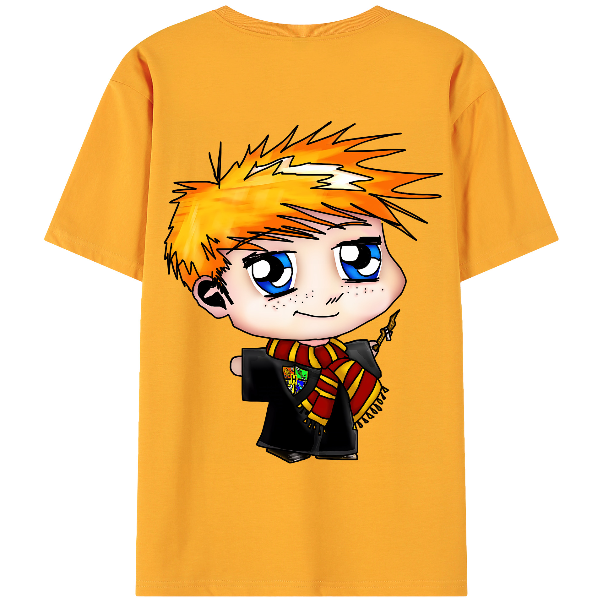 （画像用） Harry Potter ハリー・ポッターシリーズ 綿100％ メンズ半袖Tシャツ（バックプリント） 通気性