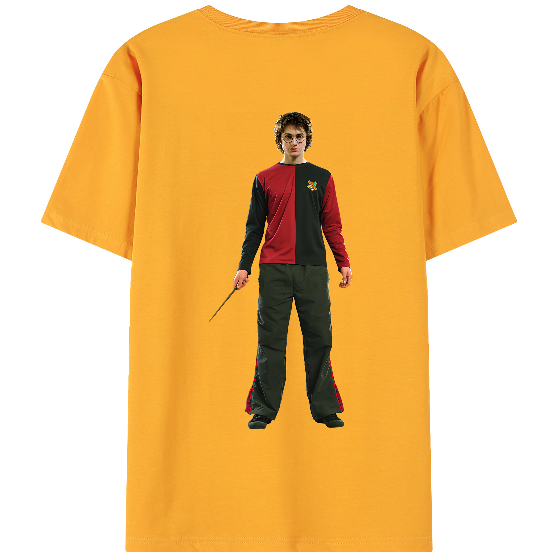 （画像用） Harry Potter ハリー・ポッターシリーズ 綿100％ メンズ半袖Tシャツ（バックプリント） 通気性