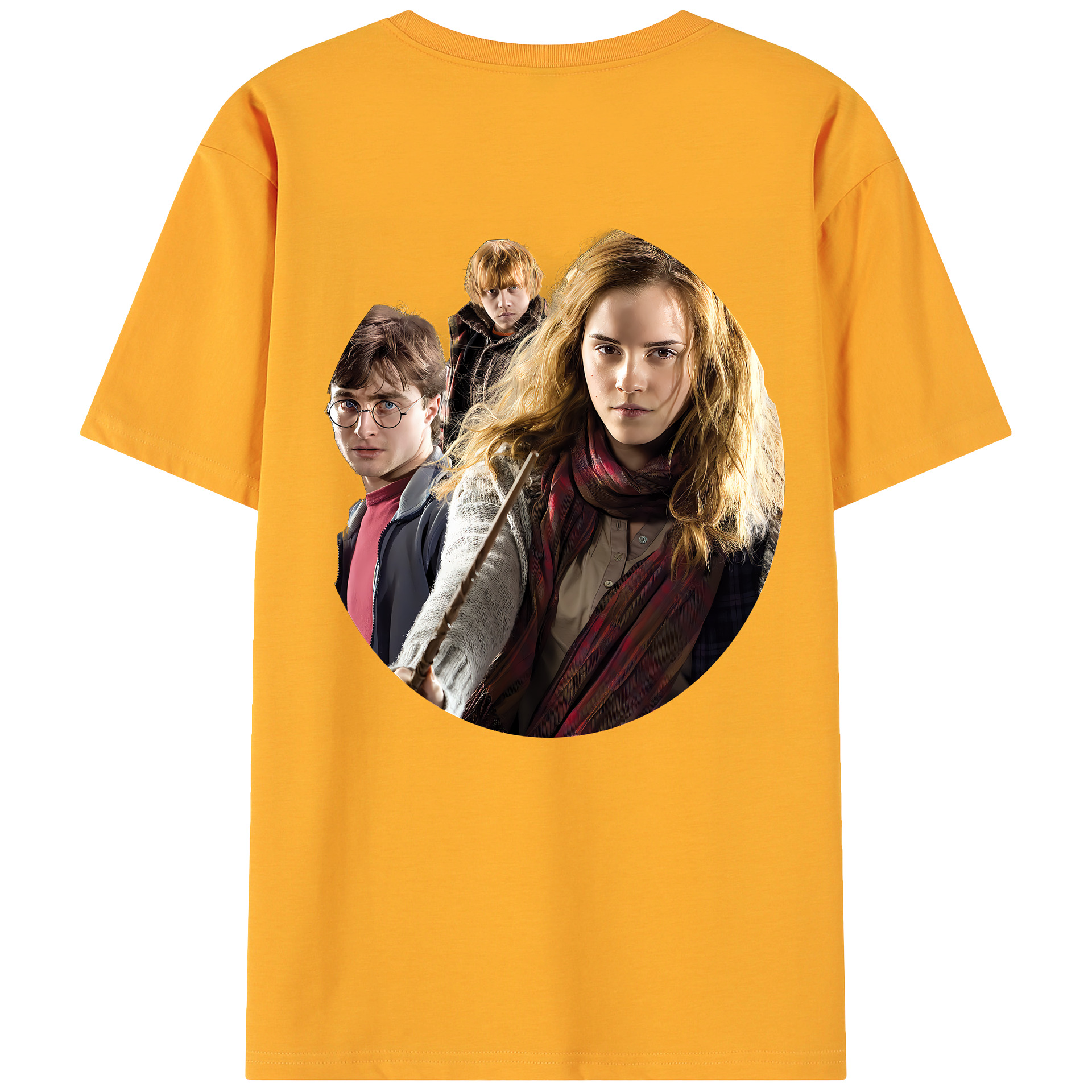 （画像用） Harry Potter ハリー・ポッターシリーズ 綿100％ メンズ半袖Tシャツ（バックプリント） 通気性