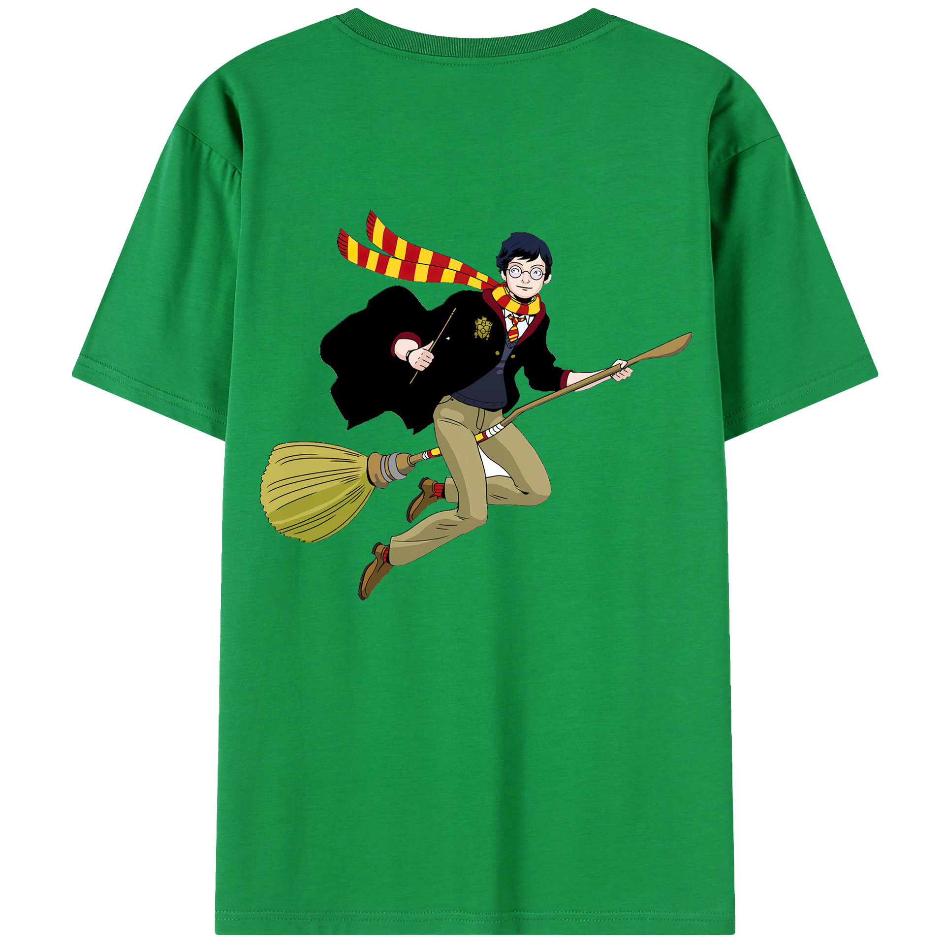 （画像用） Harry Potter ハリー・ポッターシリーズ 綿100％ メンズ半袖Tシャツ（バックプリント） 通気性