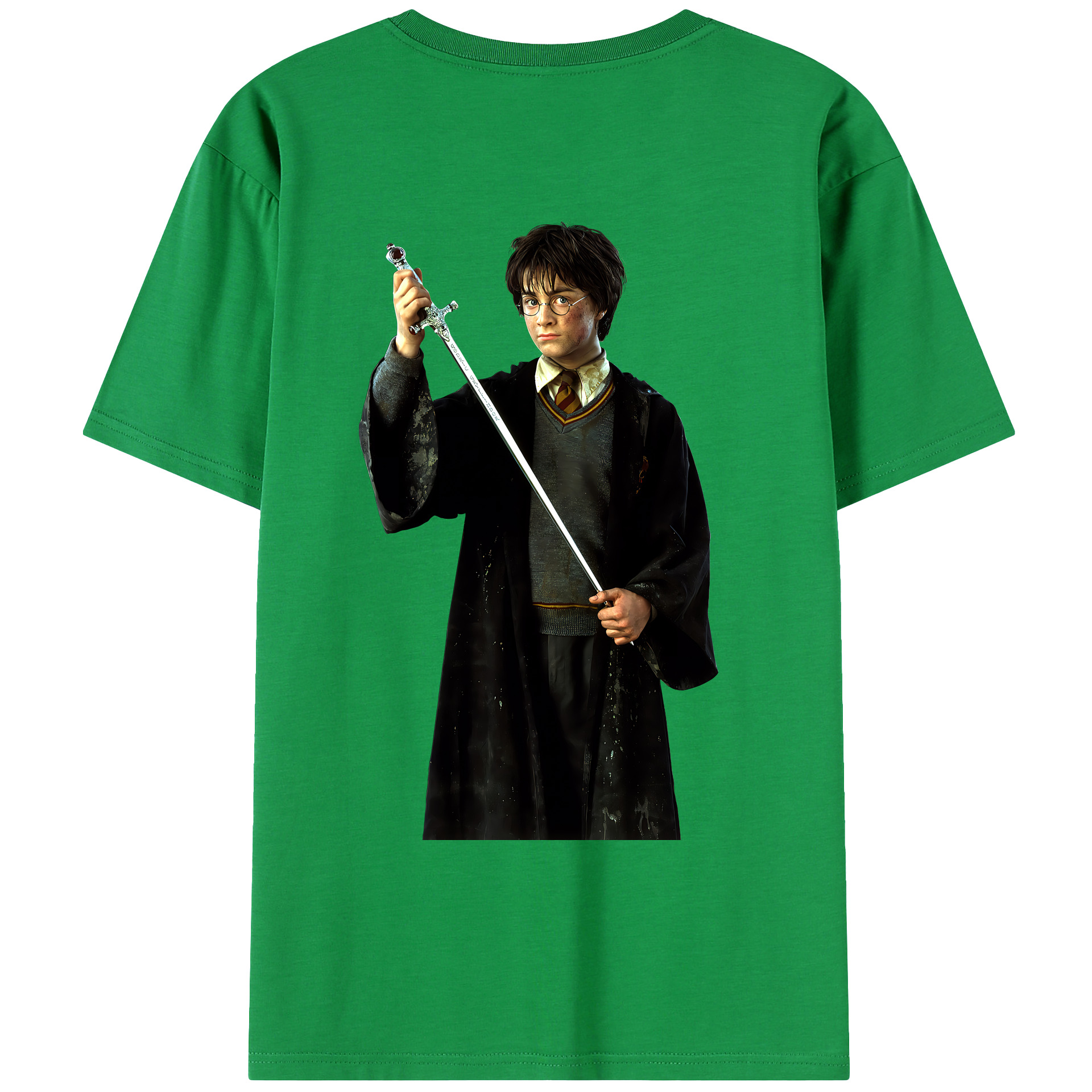 （画像用） Harry Potter ハリー・ポッターシリーズ 綿100％ メンズ半袖Tシャツ（バックプリント） 通気性