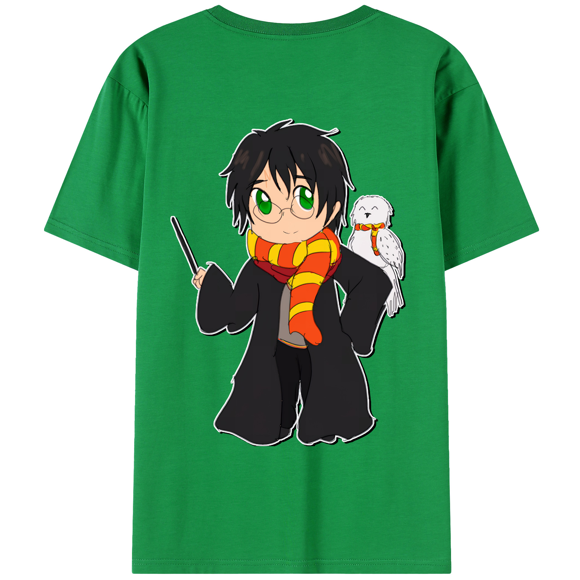 （画像用） Harry Potter ハリー・ポッターシリーズ 綿100％ メンズ半袖Tシャツ（バックプリント） 通気性