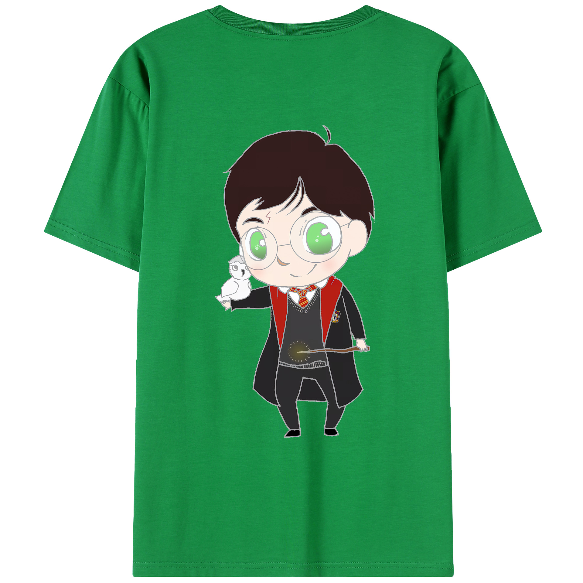 （画像用） Harry Potter ハリー・ポッターシリーズ 綿100％ メンズ半袖Tシャツ（バックプリント） 通気性
