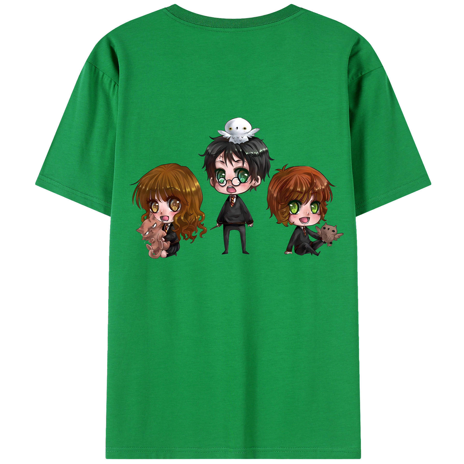 （画像用） Harry Potter ハリー・ポッターシリーズ 綿100％ メンズ半袖Tシャツ（バックプリント） 通気性
