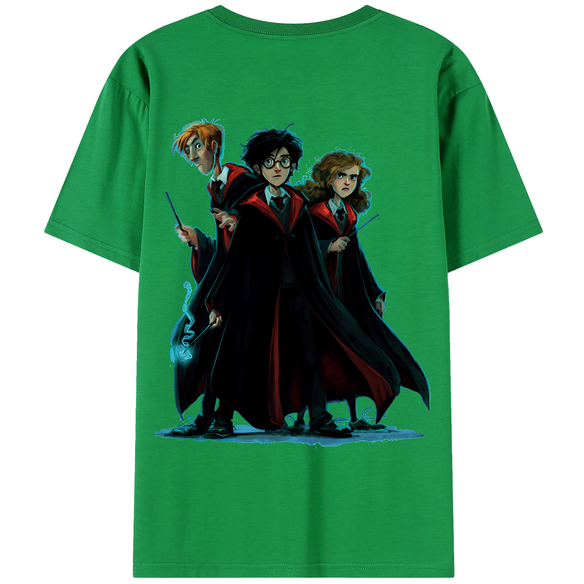 （画像用） Harry Potter ハリー・ポッターシリーズ 綿100％ メンズ半袖Tシャツ（バックプリント） 通気性